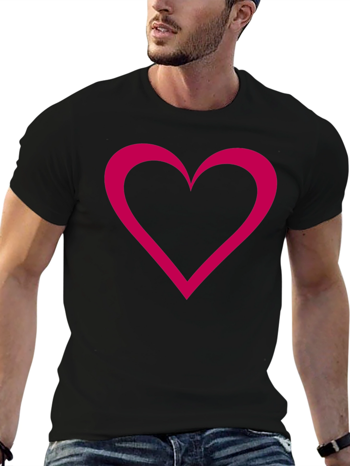 Heart Graphic Black T-Shirt