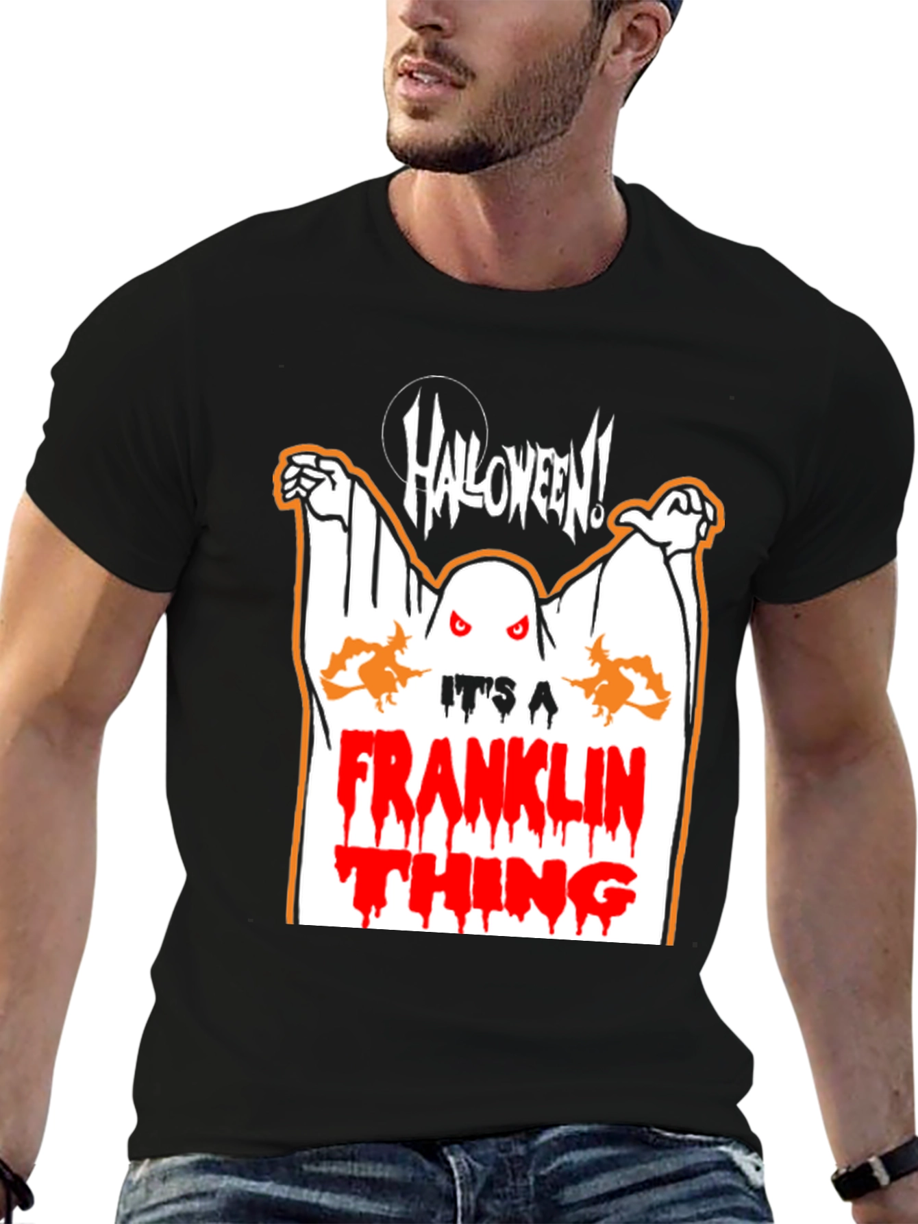 Halloween Franklin Thing Black T-Shirt