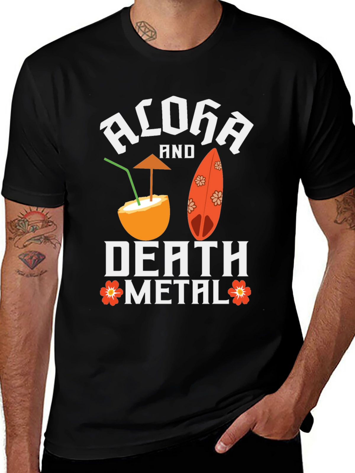 Aloha Death Metal Graphic T-Shirt