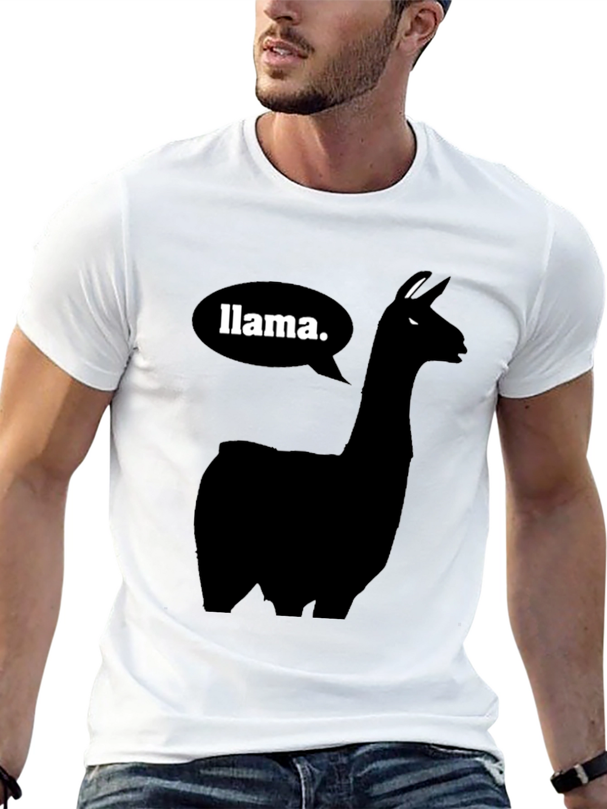 Llama T-Shirt - Black Silhouette Animal Tee