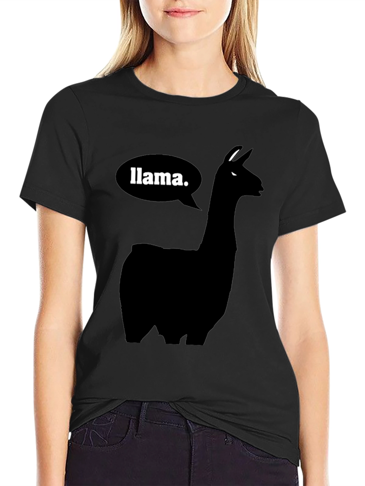 Llama T-Shirt - Black Silhouette Animal Tee