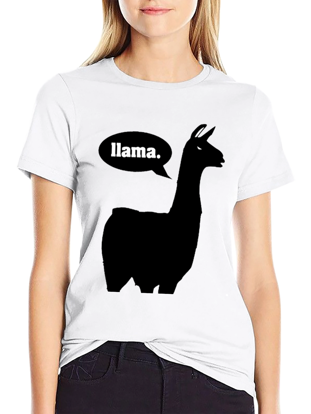 Llama T-Shirt - Black Silhouette Animal Tee