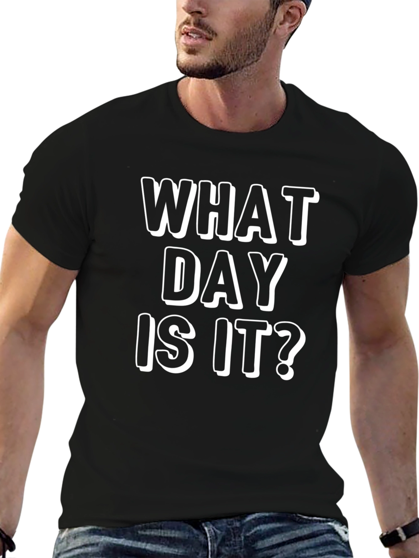 What Day Is It? Mens Black Graphic T-Shirt