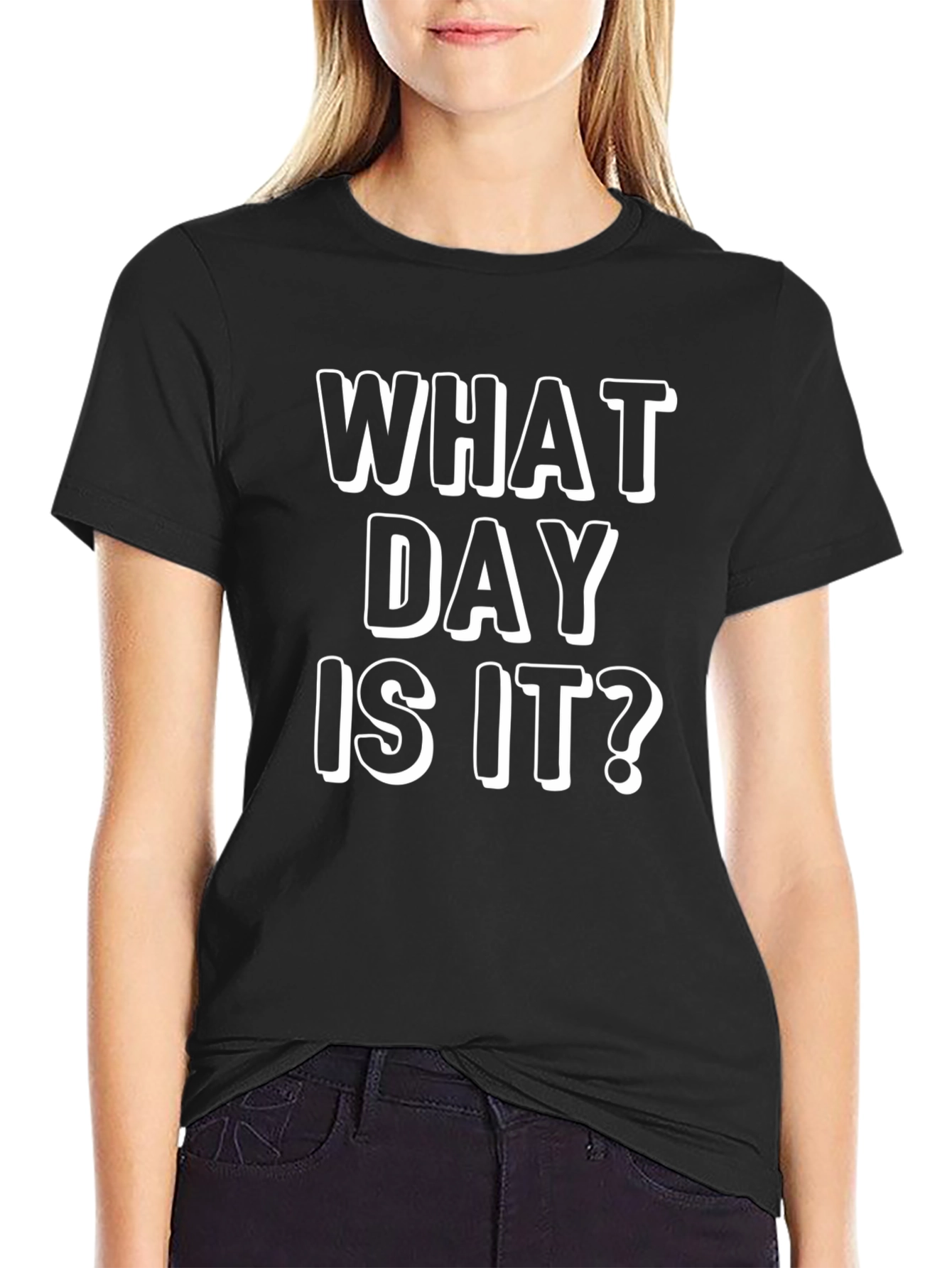 What Day Is It? Mens Black Graphic T-Shirt