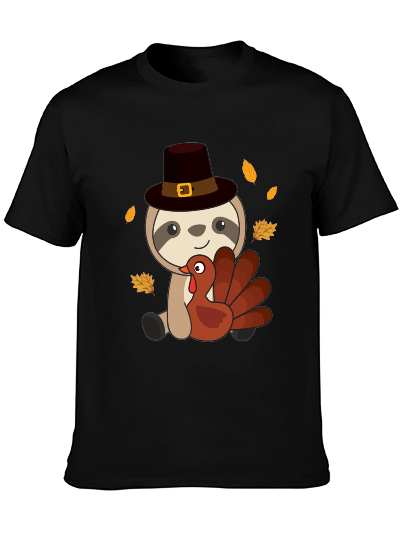 Thanksgiving Sloth Turkey Graphic T-Shirt