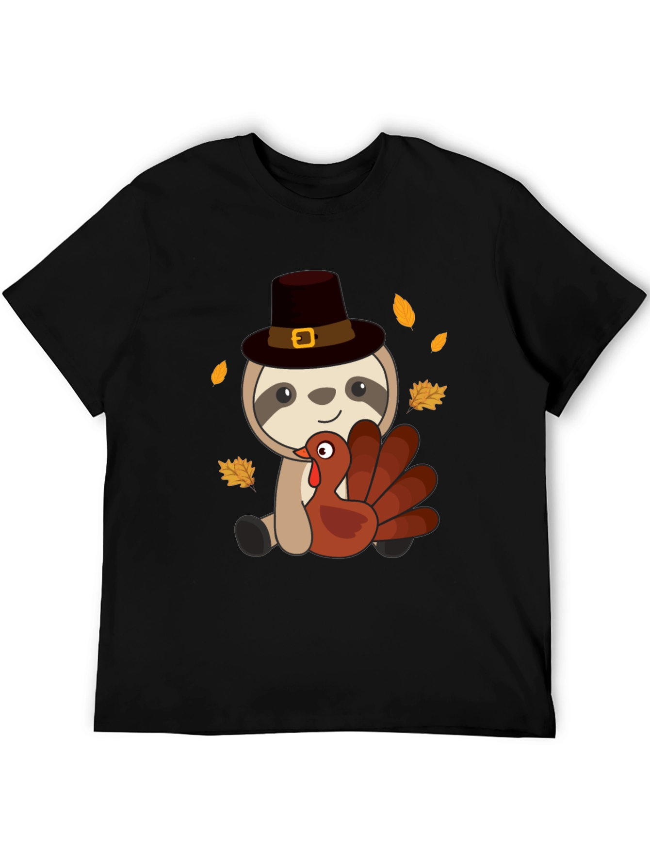 Thanksgiving Sloth Turkey Graphic T-Shirt