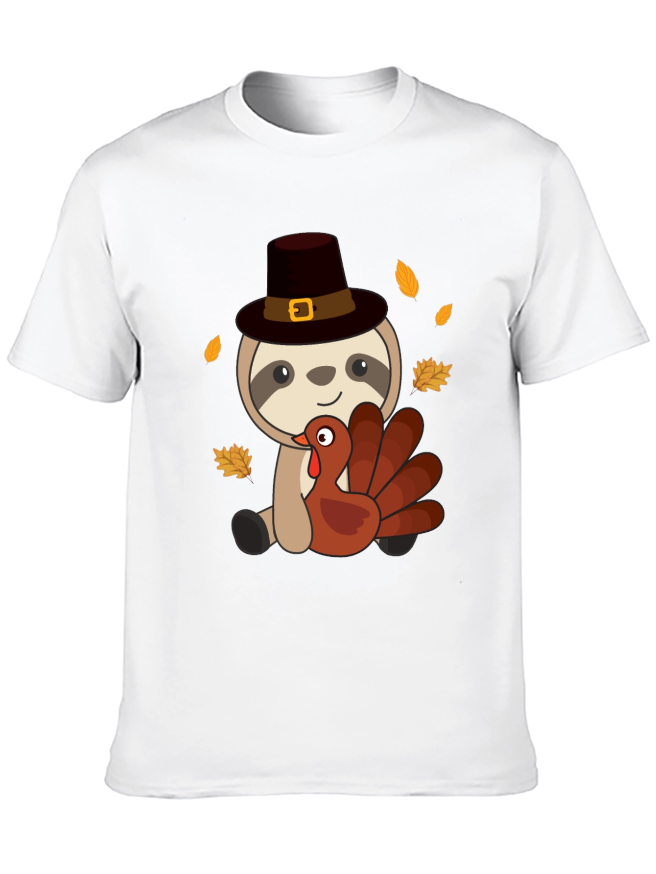 Thanksgiving Sloth Turkey Graphic T-Shirt
