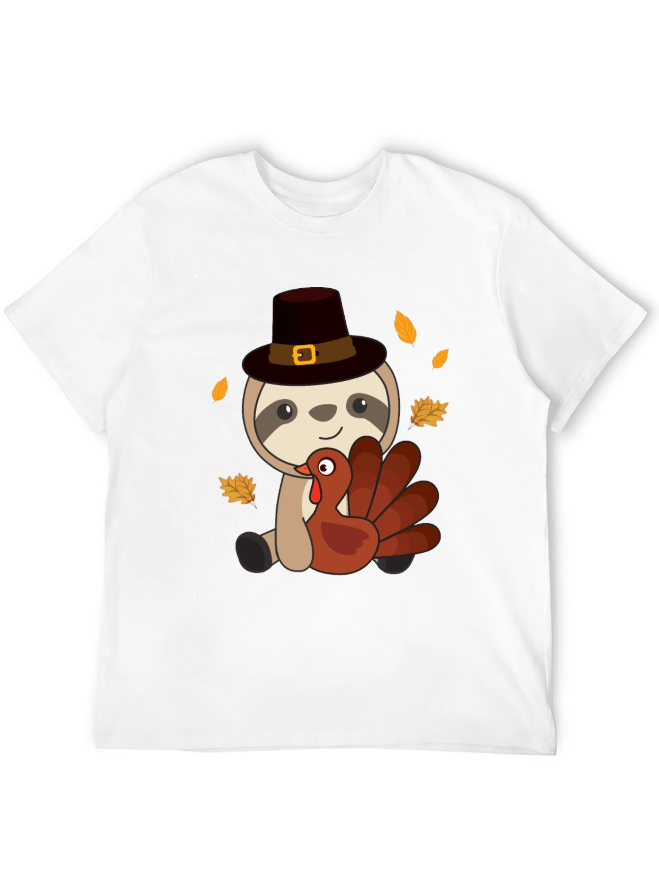 Thanksgiving Sloth Turkey Graphic T-Shirt