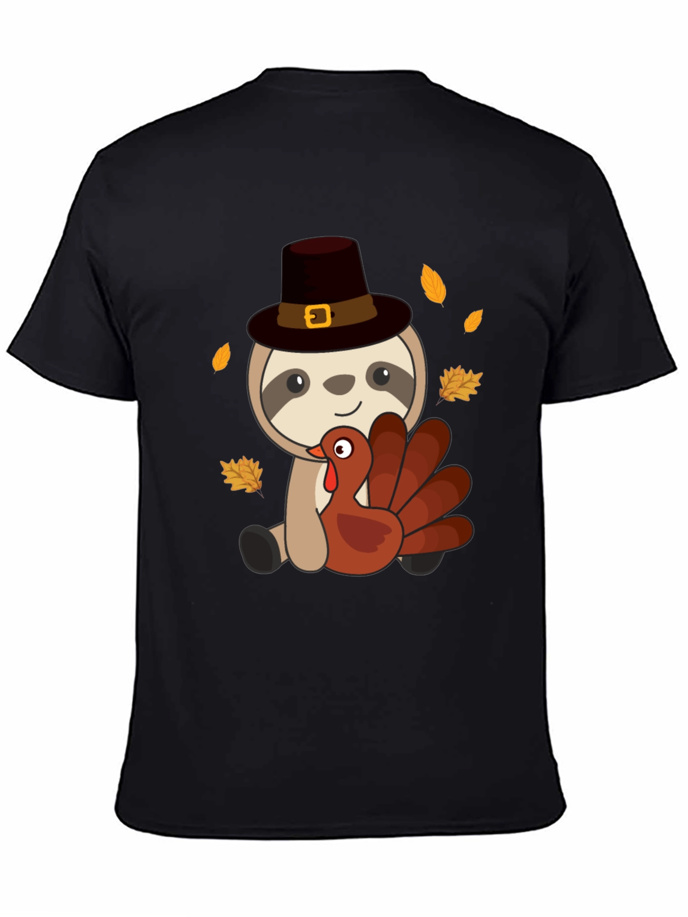 Thanksgiving Sloth Turkey Graphic T-Shirt