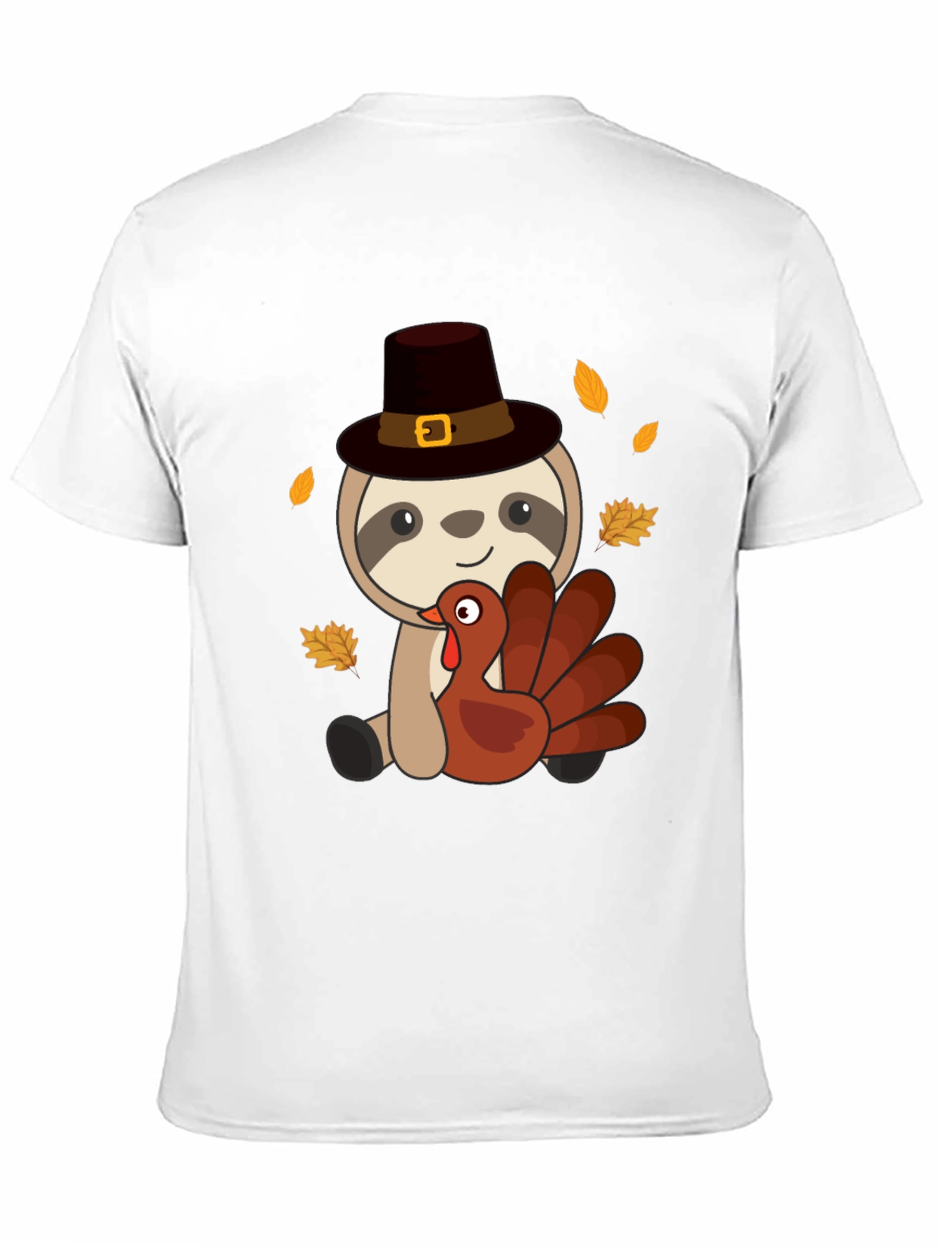 Thanksgiving Sloth Turkey Graphic T-Shirt
