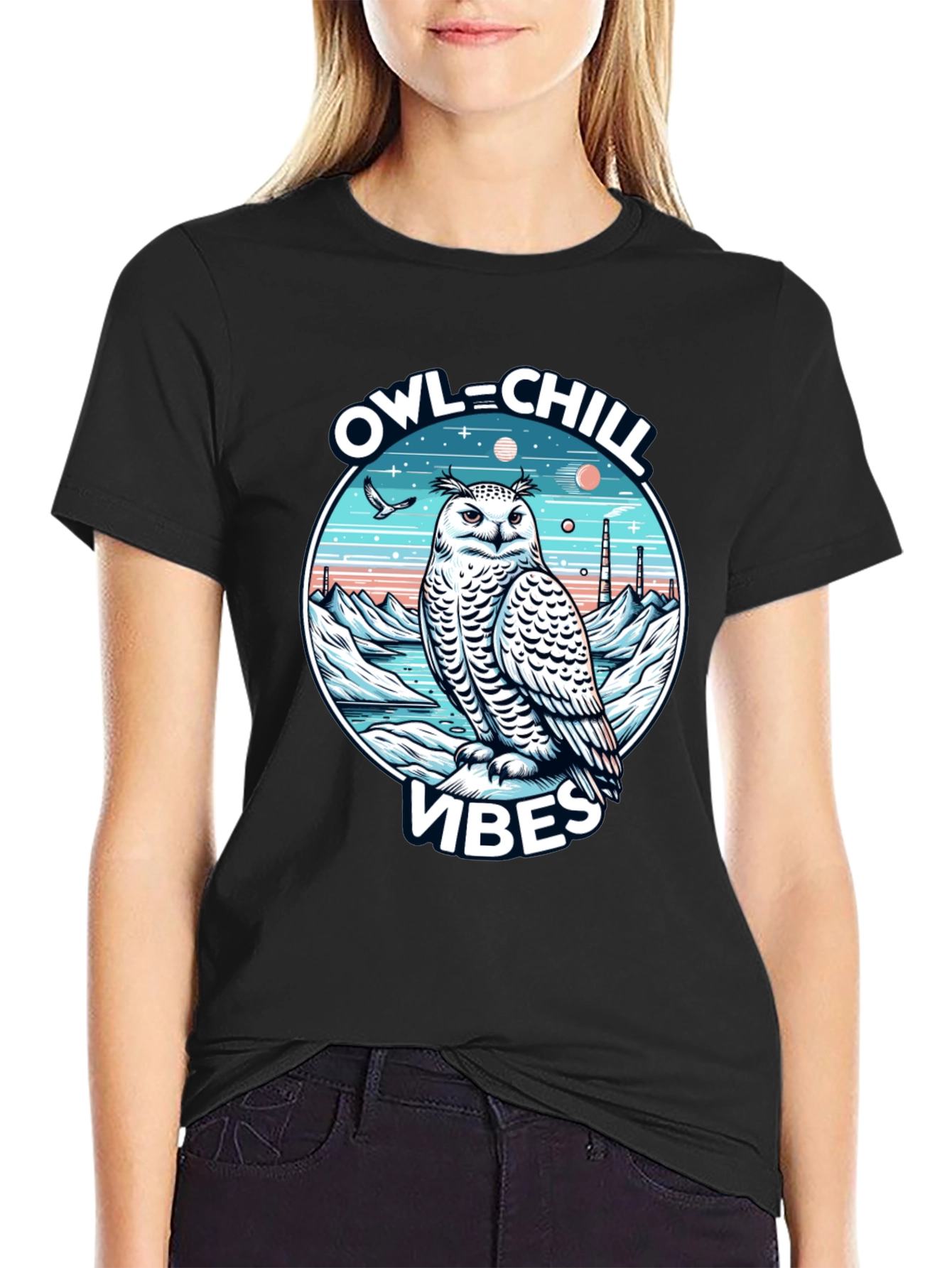 Owl Chill Vibes Graphic T-Shirt