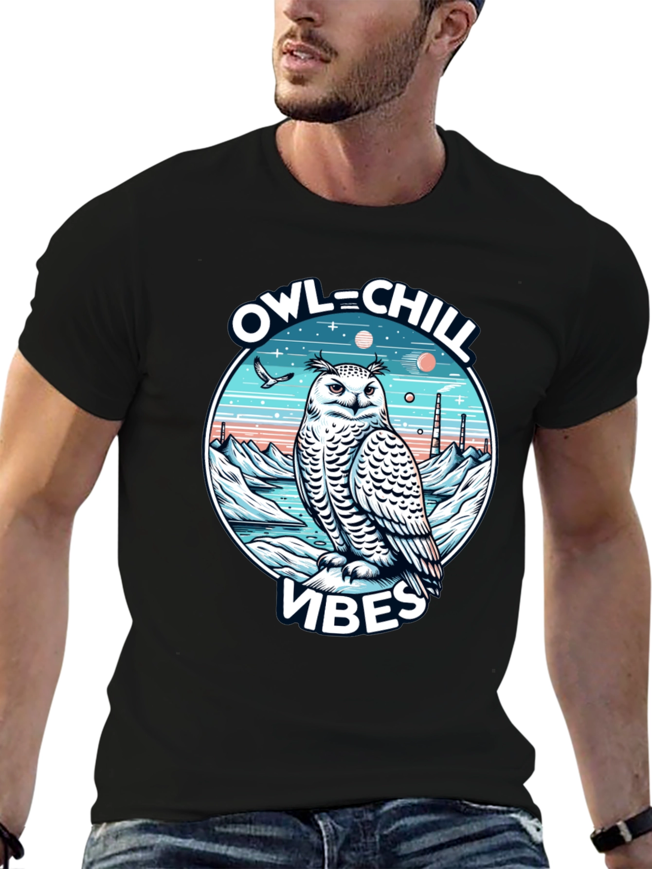 Owl Chill Vibes Graphic T-Shirt