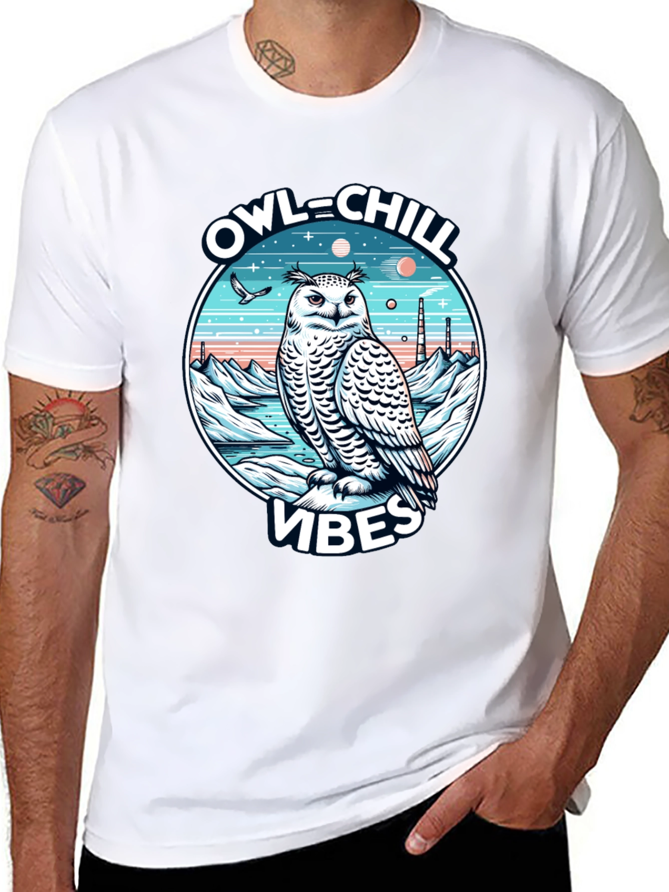 Owl Chill Vibes Graphic T-Shirt