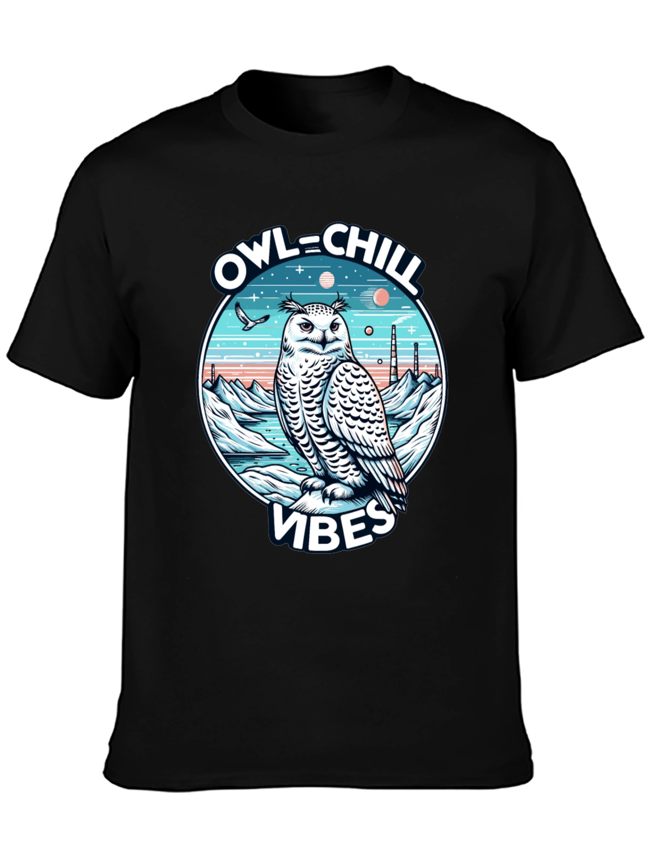 Owl Chill Vibes Graphic T-Shirt