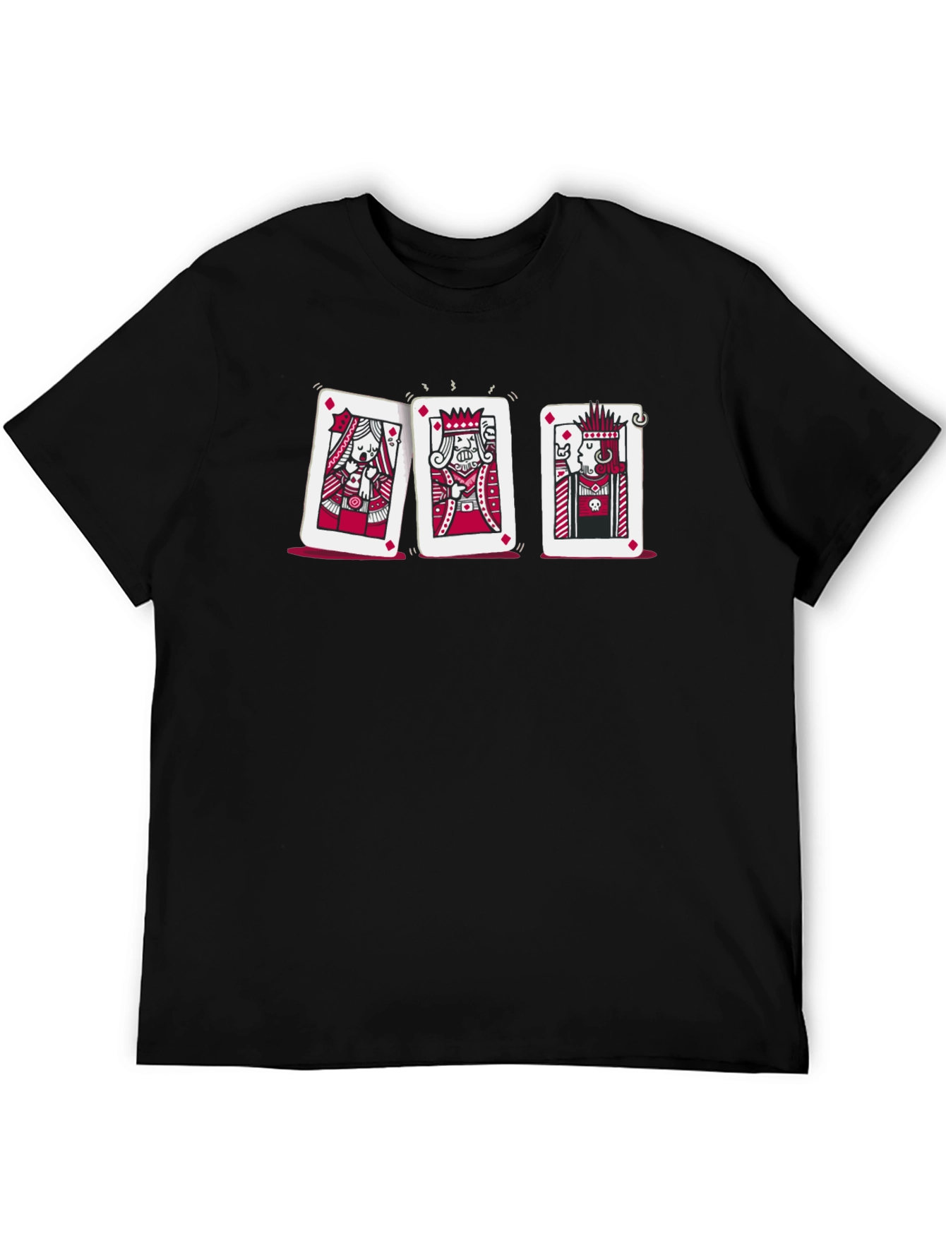 Playing Card Graphic Tee - Queen King Joker
