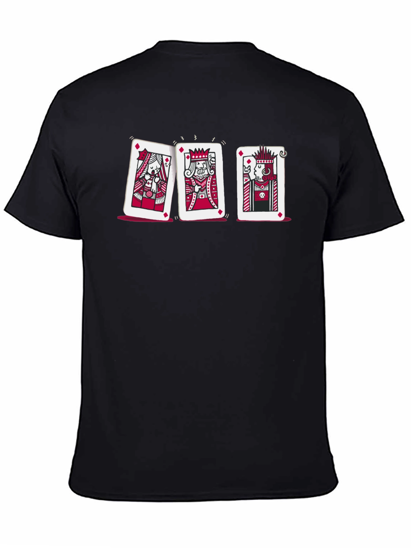 Playing Card Graphic Tee - Queen King Joker