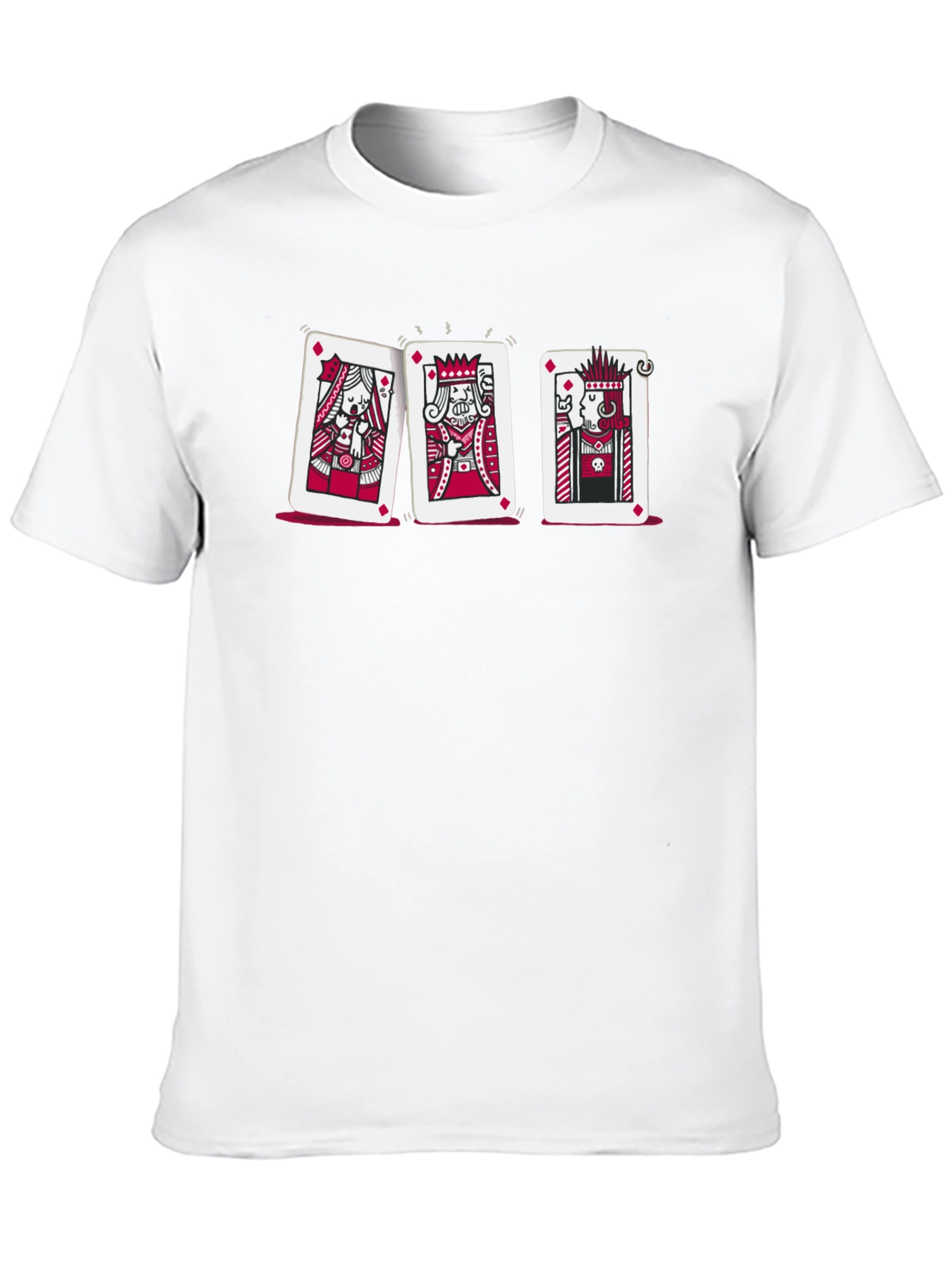Playing Card Graphic Tee - Queen King Joker