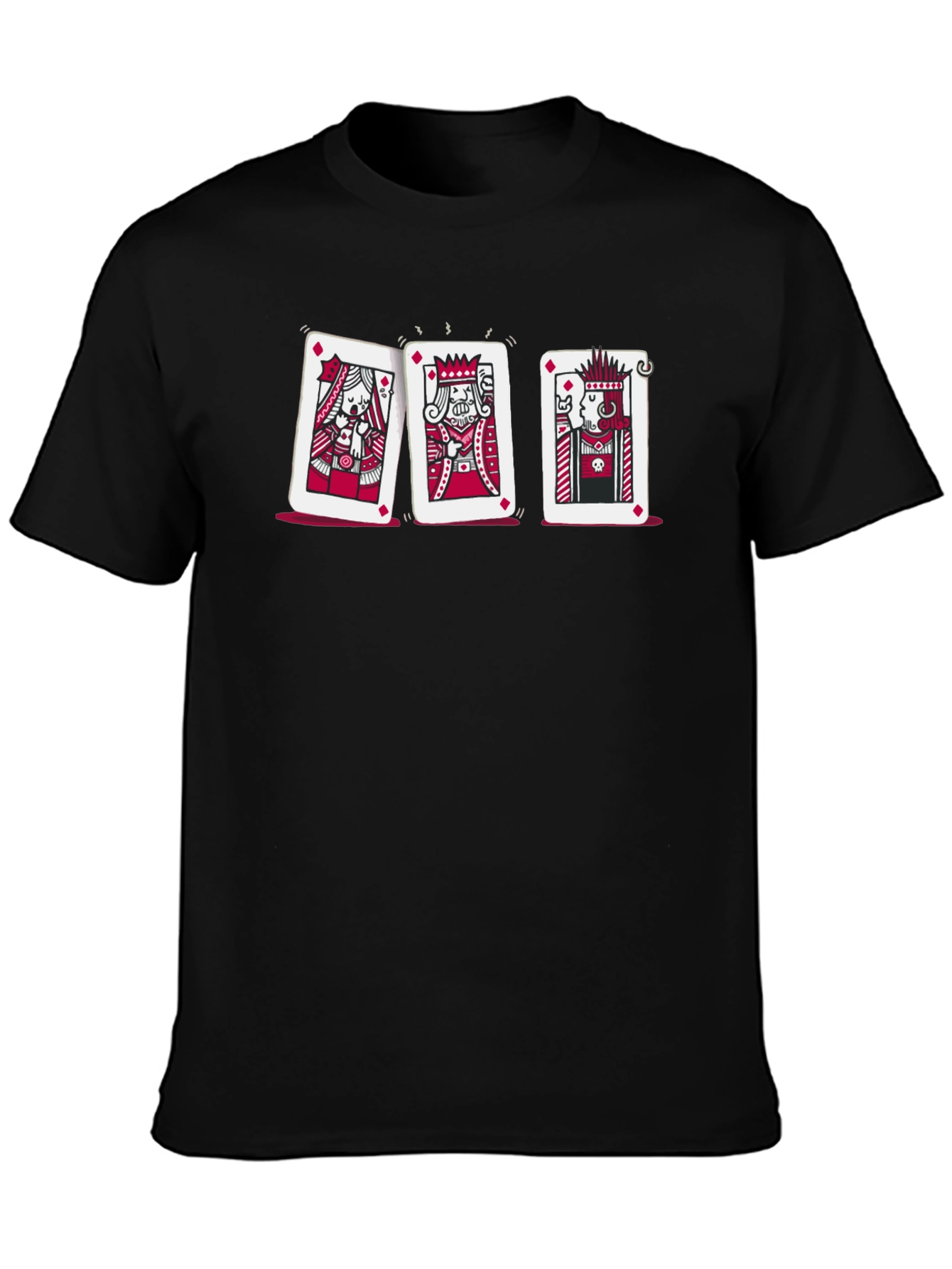 Playing Card Graphic Tee - Queen King Joker