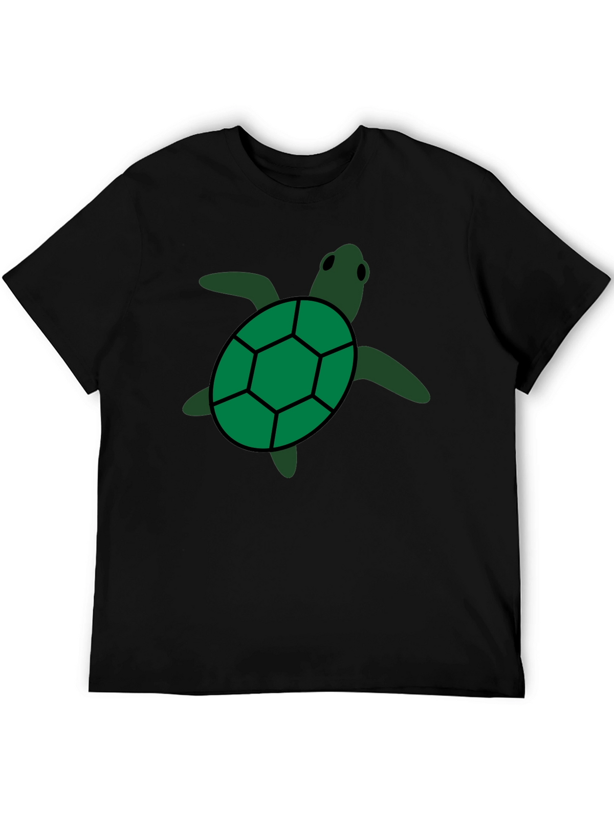 Green Sea Turtle Graphic Tee - Black Casual Shirt