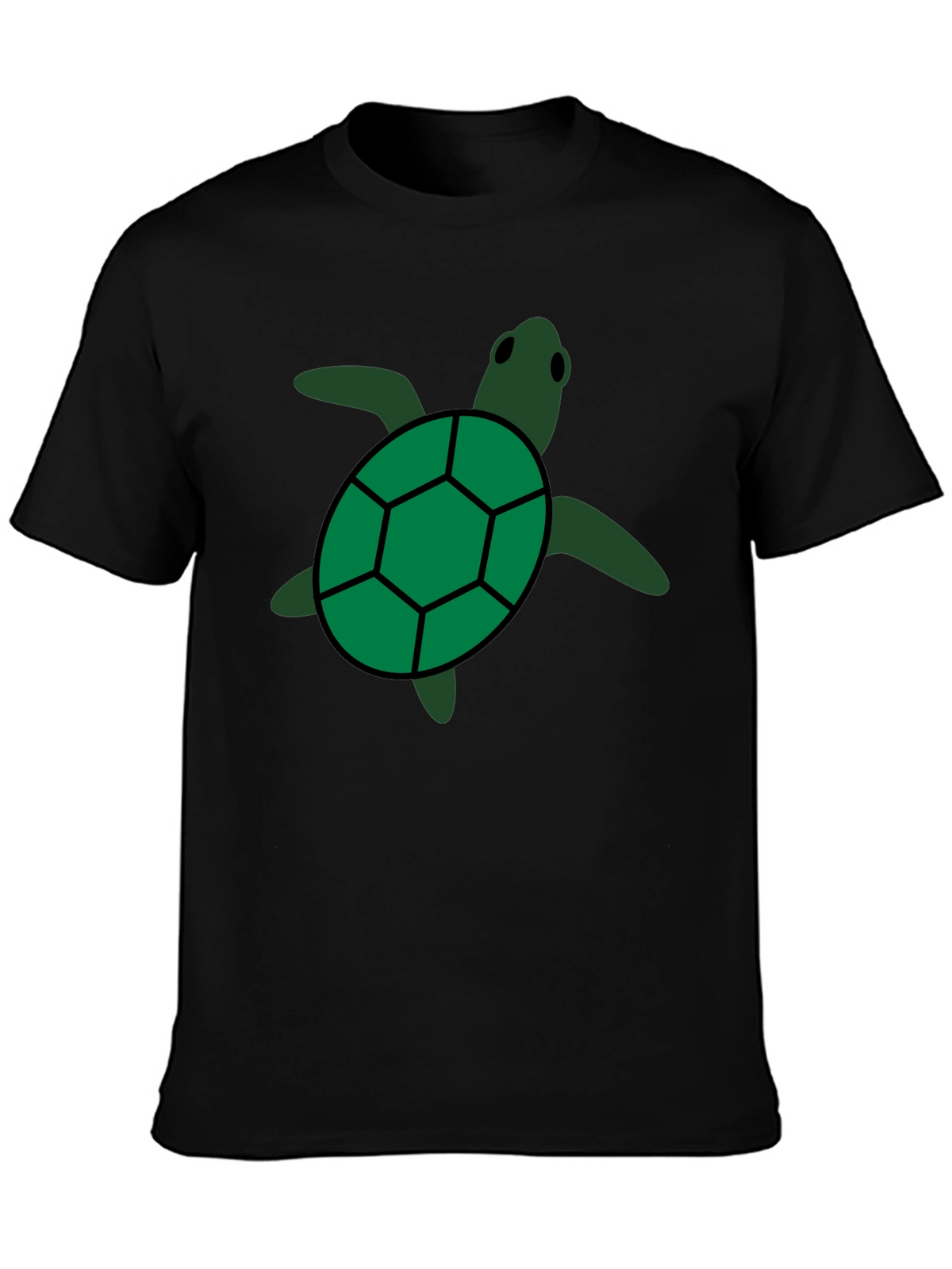 Green Sea Turtle Graphic Tee - Black Casual Shirt