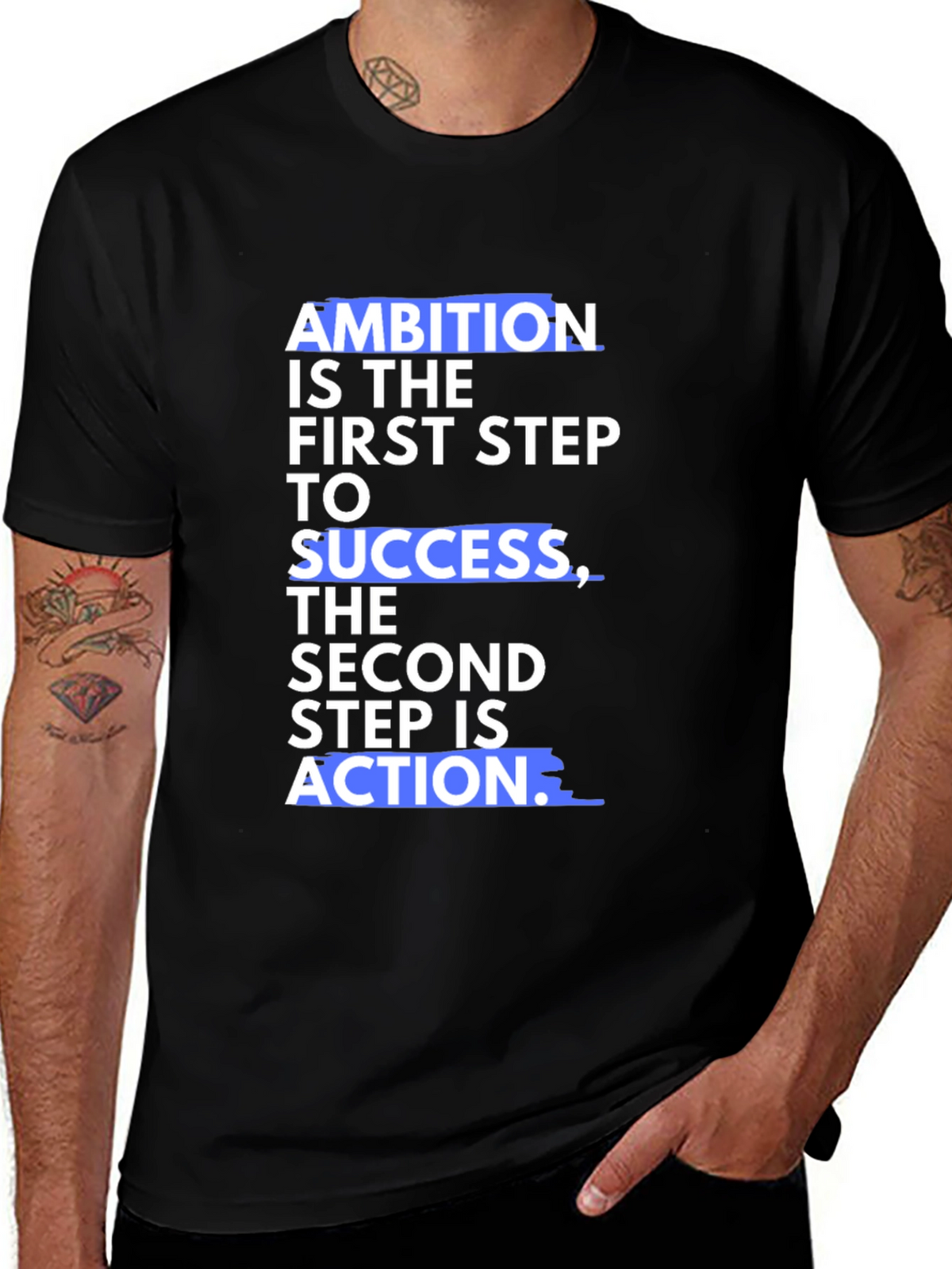 Motivational Ambition Success Black T-Shirt