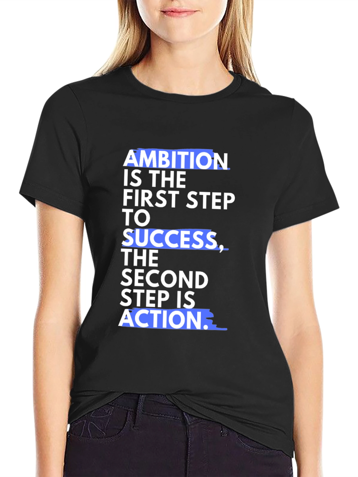 Motivational Ambition Success Black T-Shirt