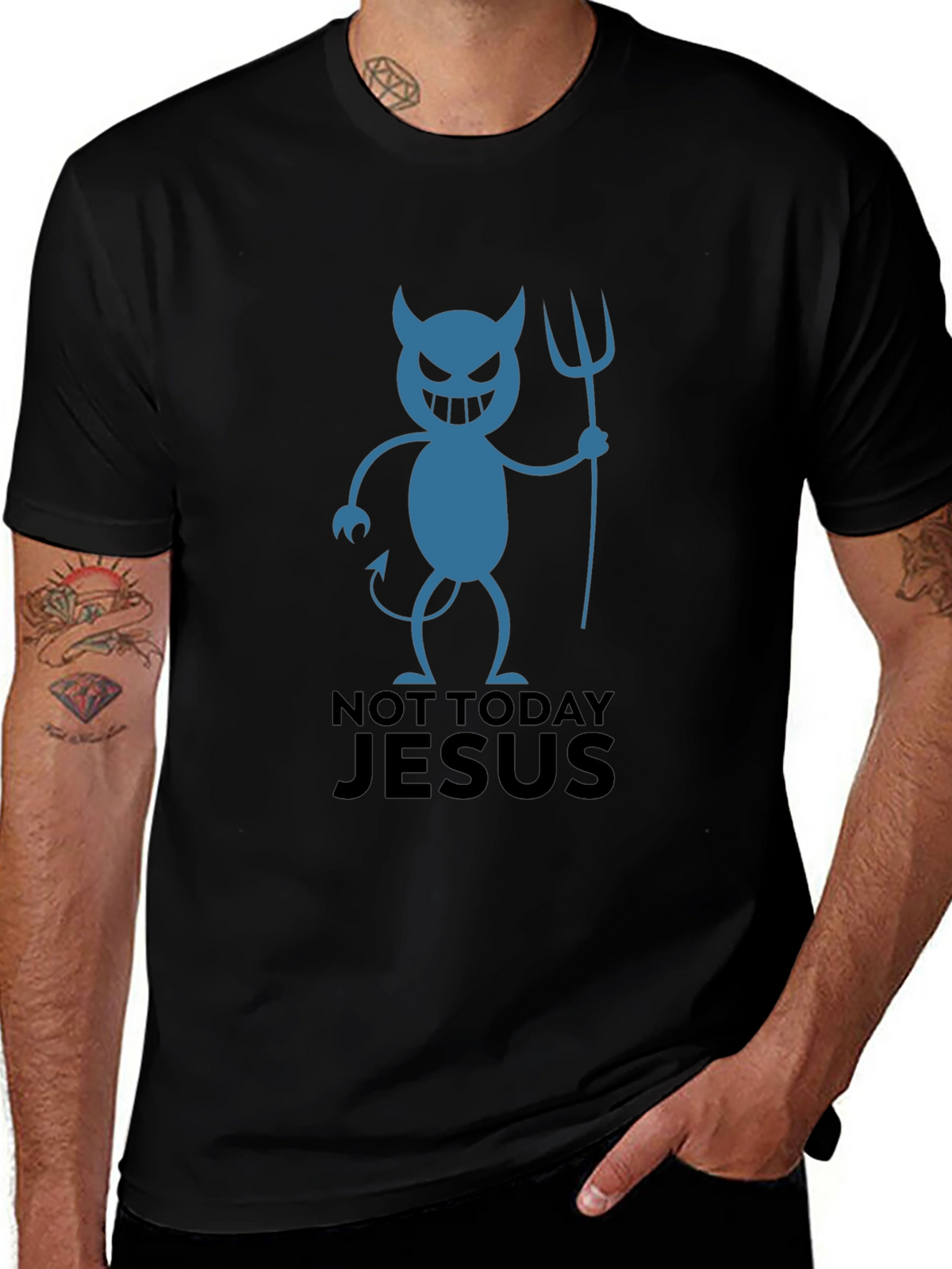 Not Today Jesus Devil Graphic T-Shirt