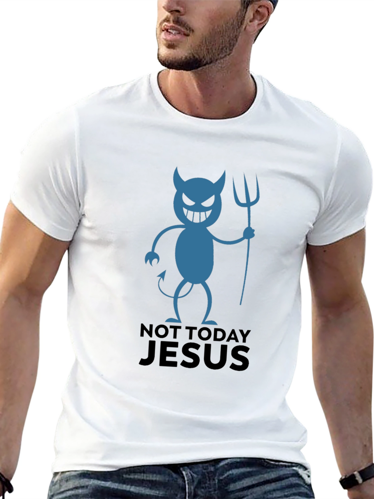 Not Today Jesus Devil Graphic T-Shirt