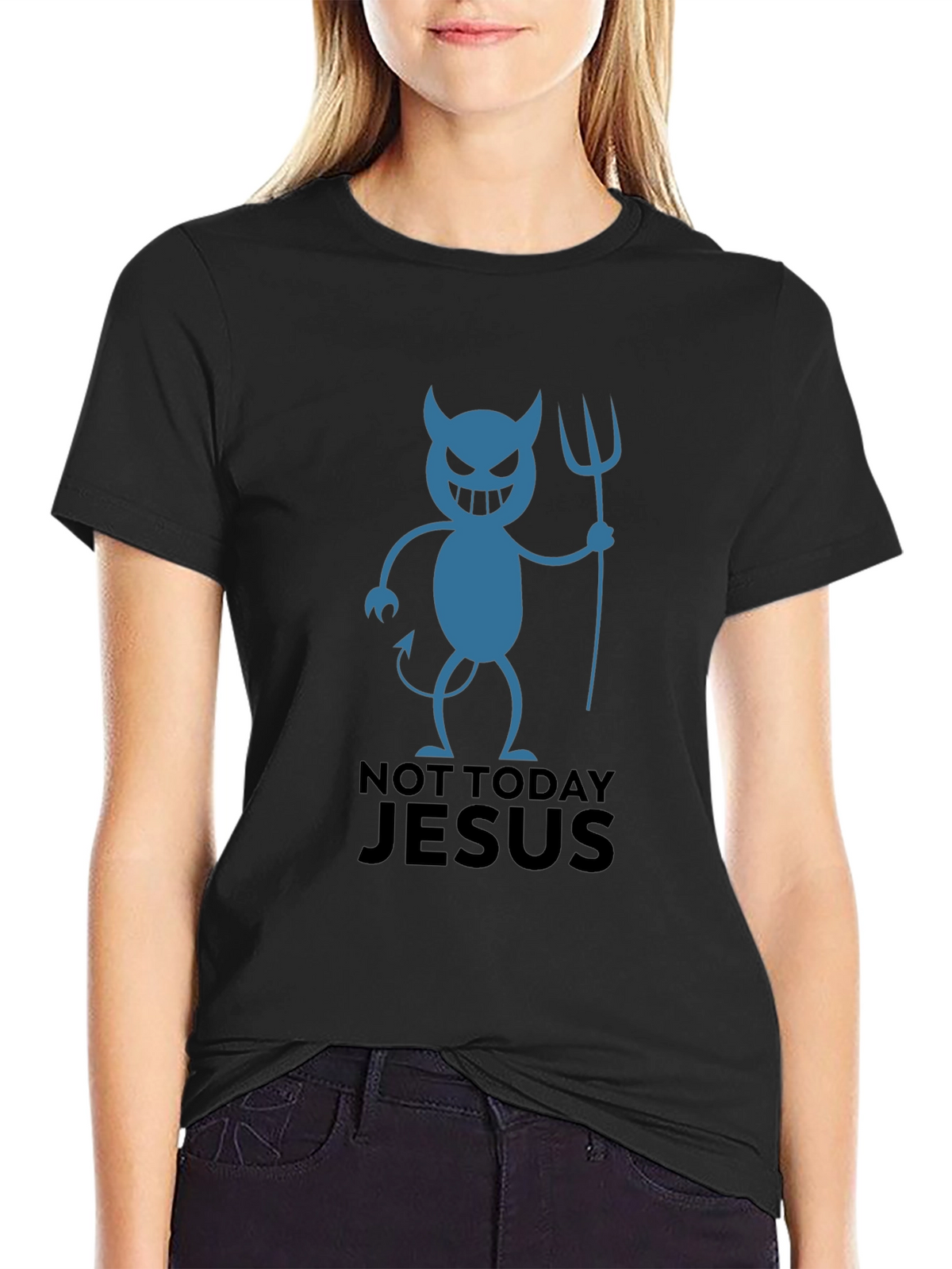 Not Today Jesus Devil Graphic T-Shirt