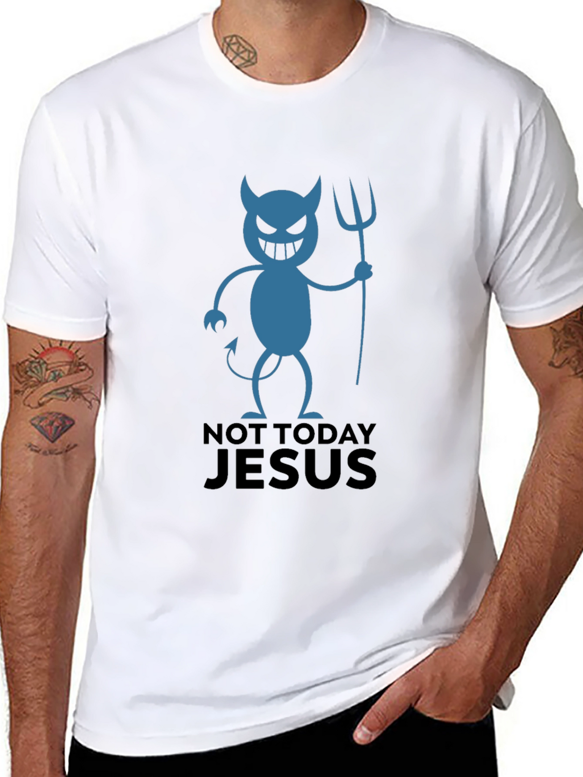 Not Today Jesus Devil Graphic T-Shirt