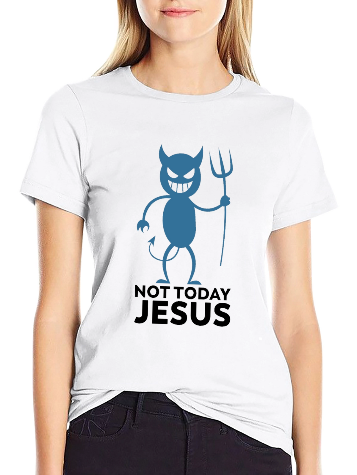 Not Today Jesus Devil Graphic T-Shirt