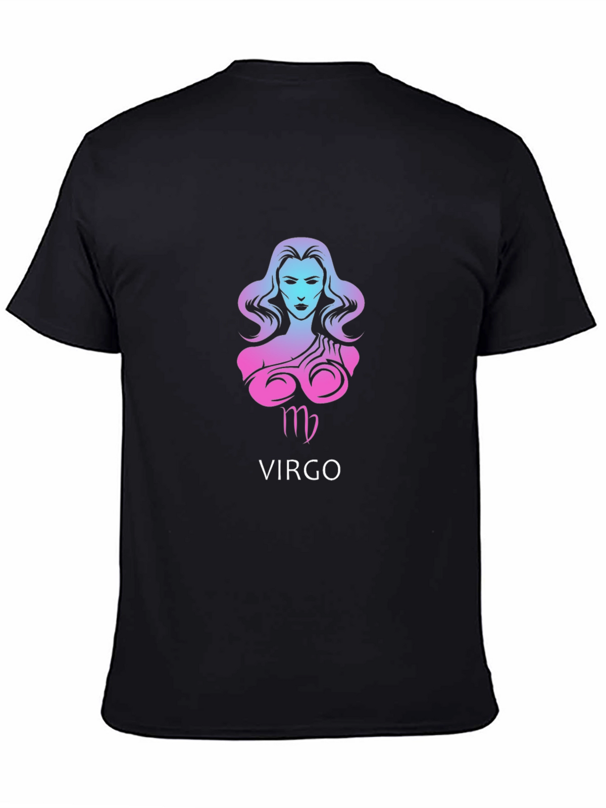Virgo Zodiac Sign Black Graphic T-Shirt