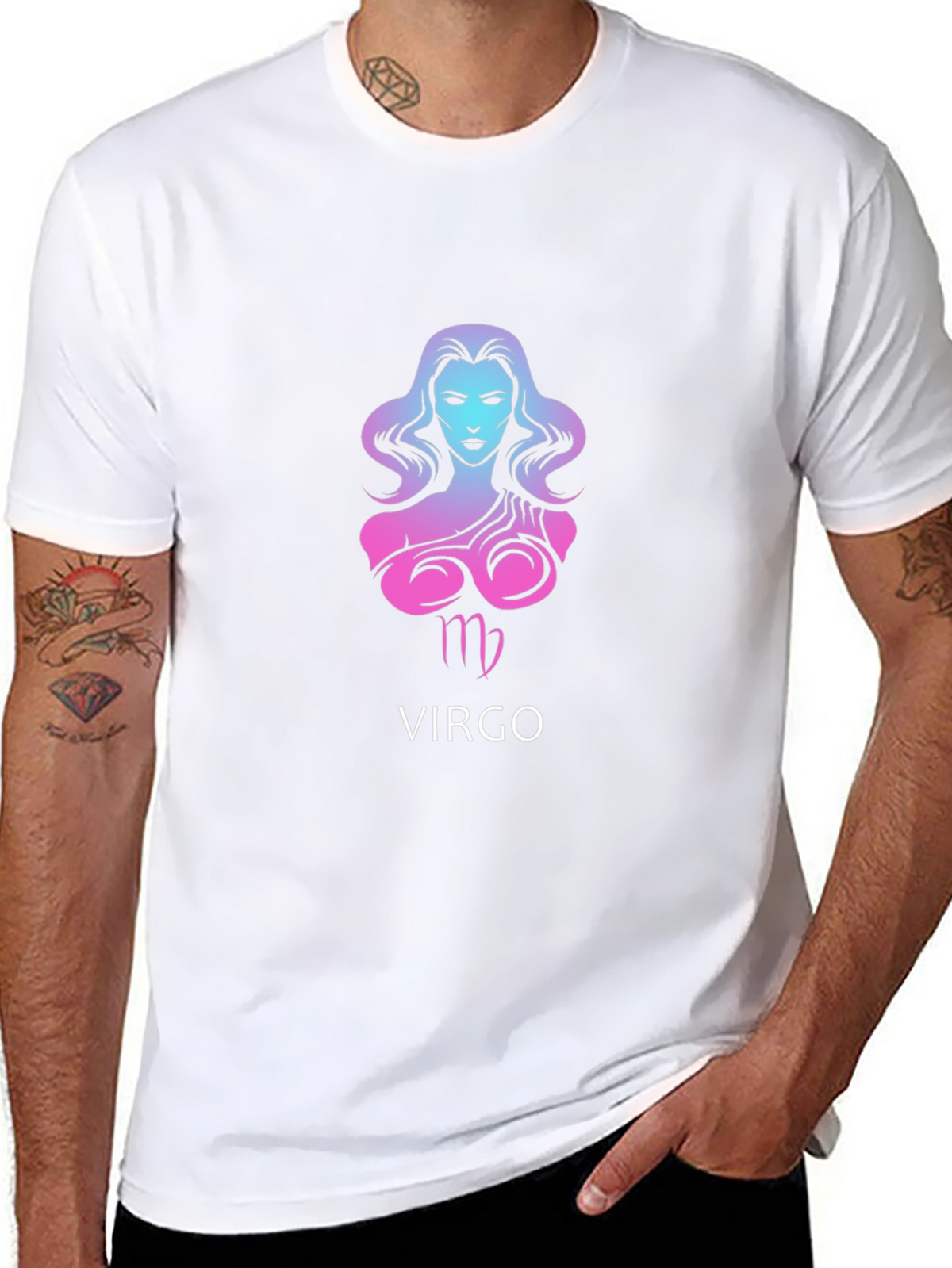 Virgo Zodiac Sign Black Graphic T-Shirt