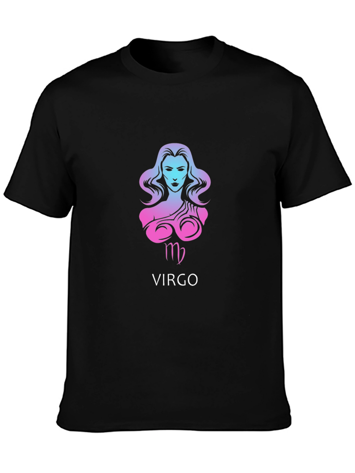 Virgo Zodiac Sign Black Graphic T-Shirt
