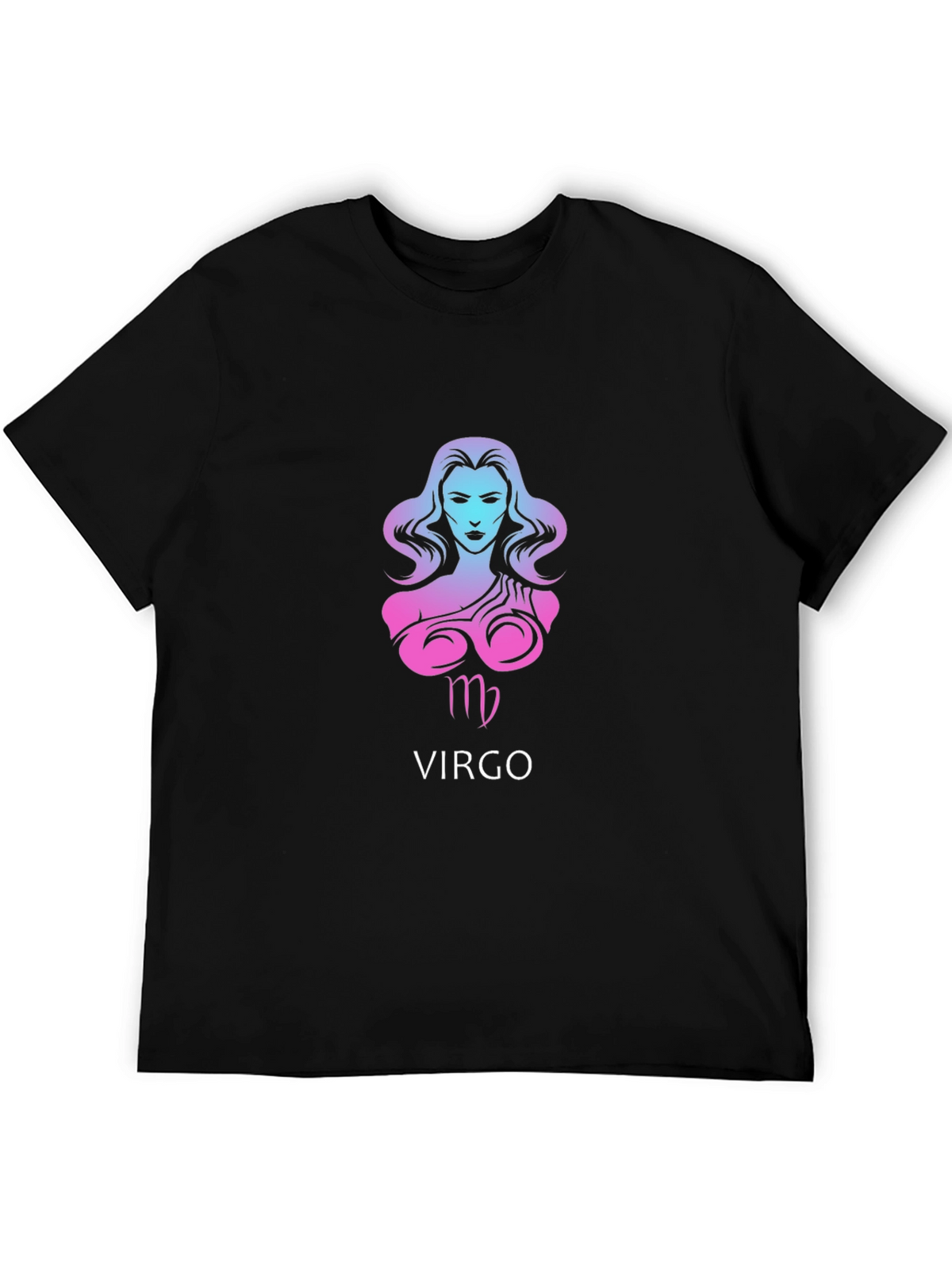 Virgo Zodiac Sign Black Graphic T-Shirt