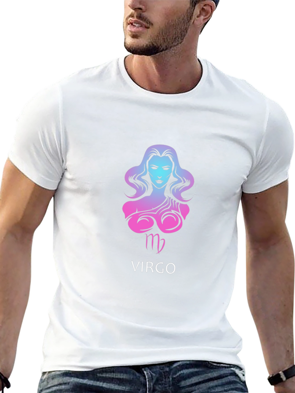 Virgo Zodiac Sign Black Graphic T-Shirt