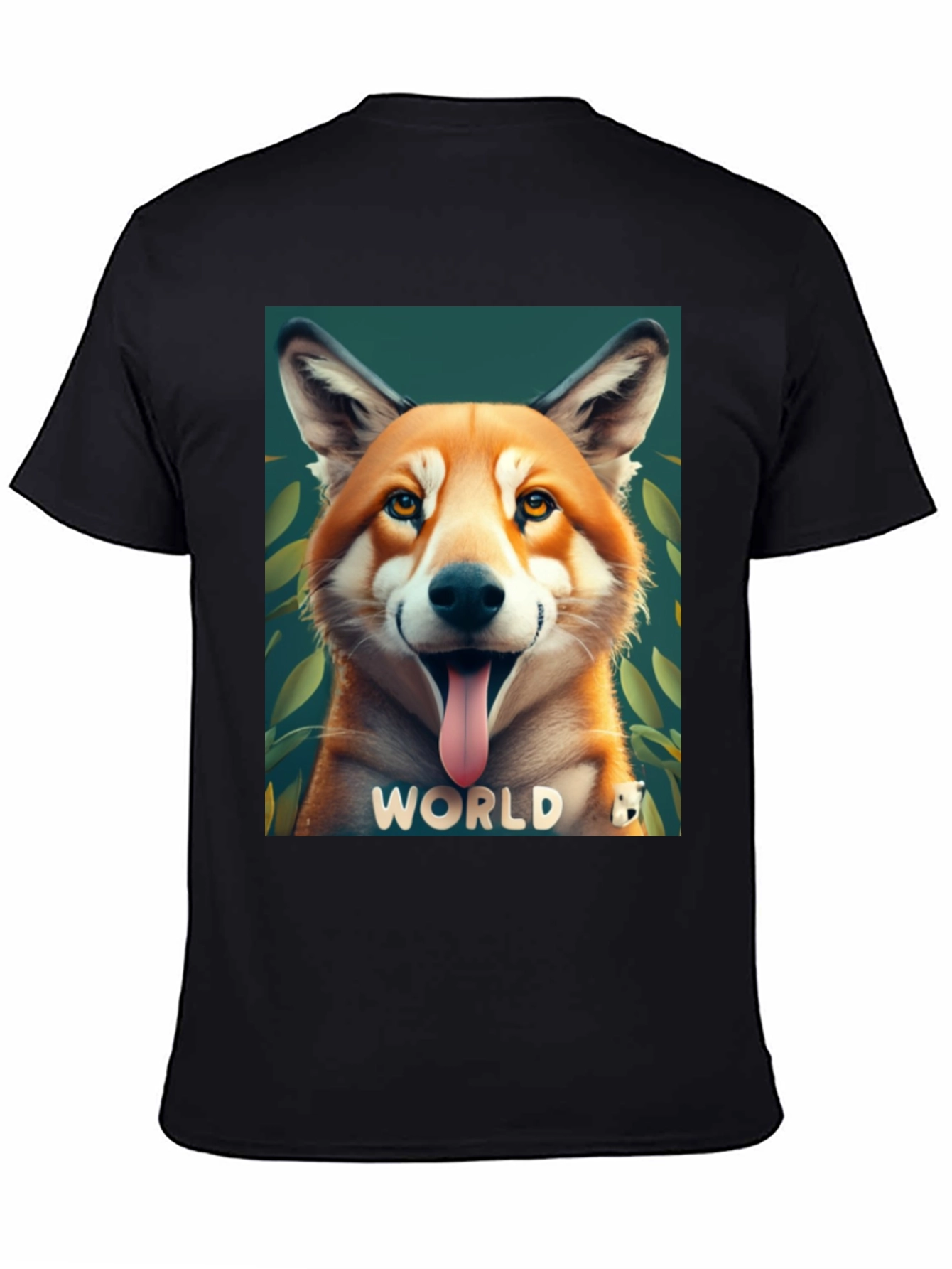 Dog World Graphic Tee - Black Cotton Blend