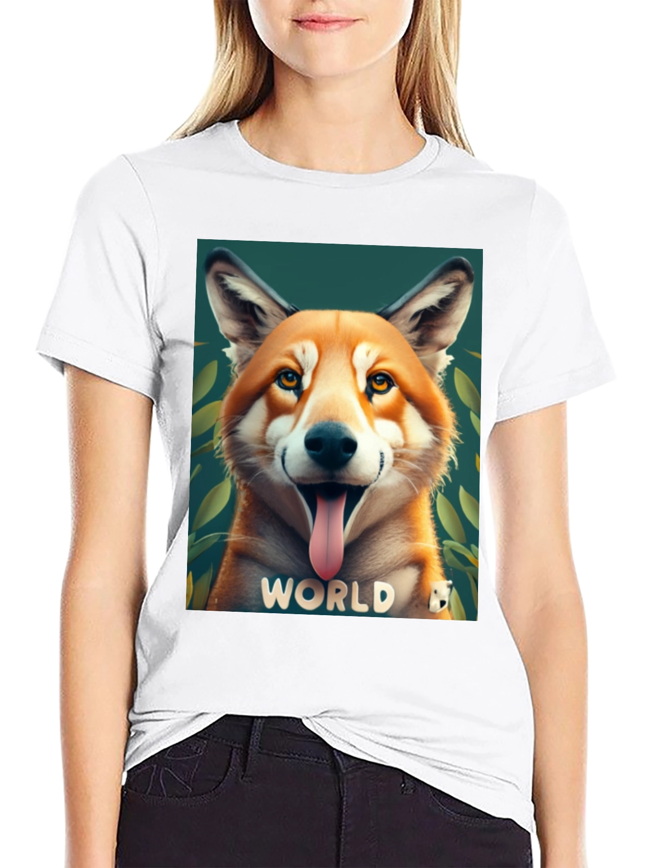 Dog World Graphic Tee - Black Cotton Blend