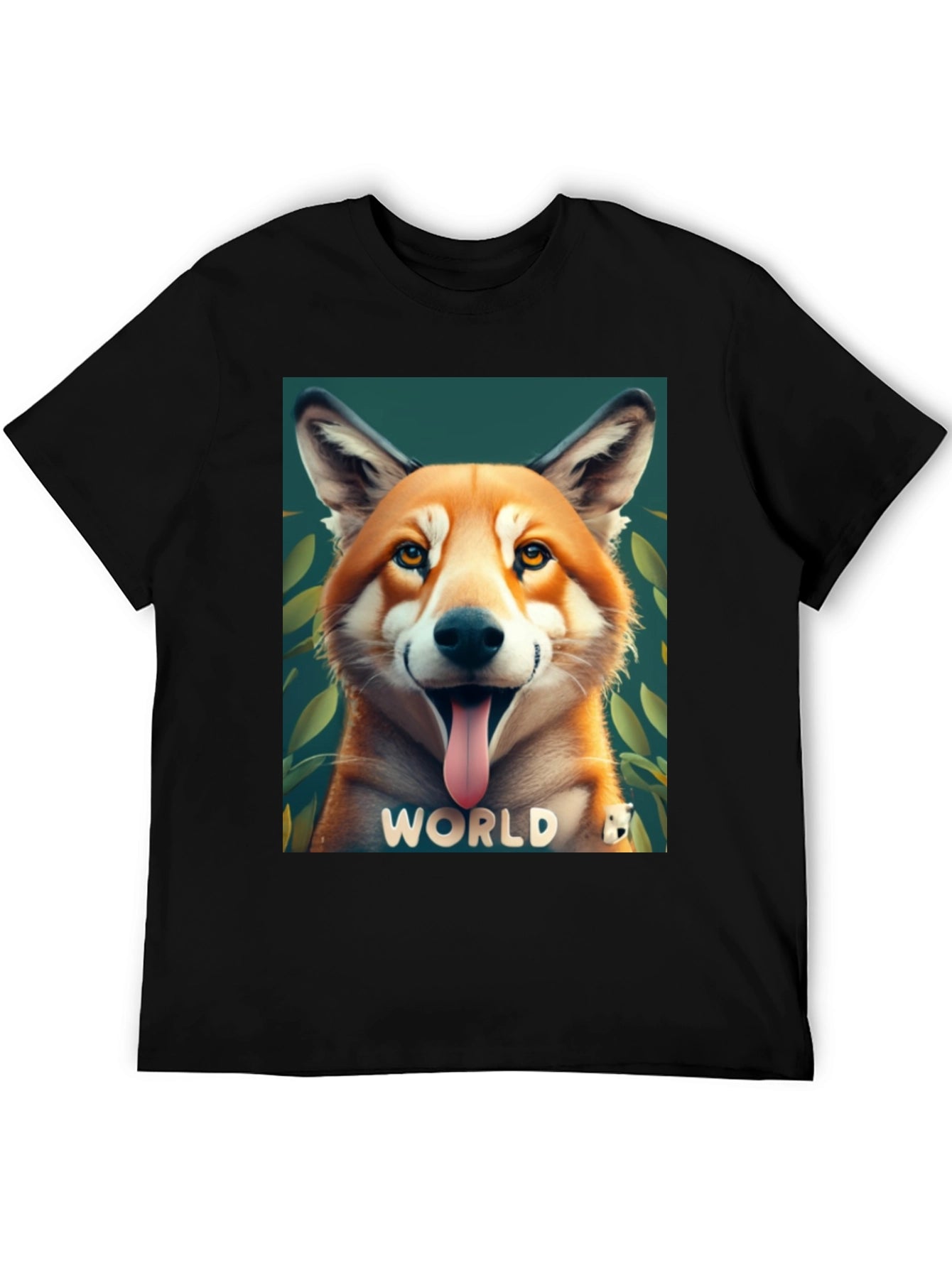 Dog World Graphic Tee - Black Cotton Blend