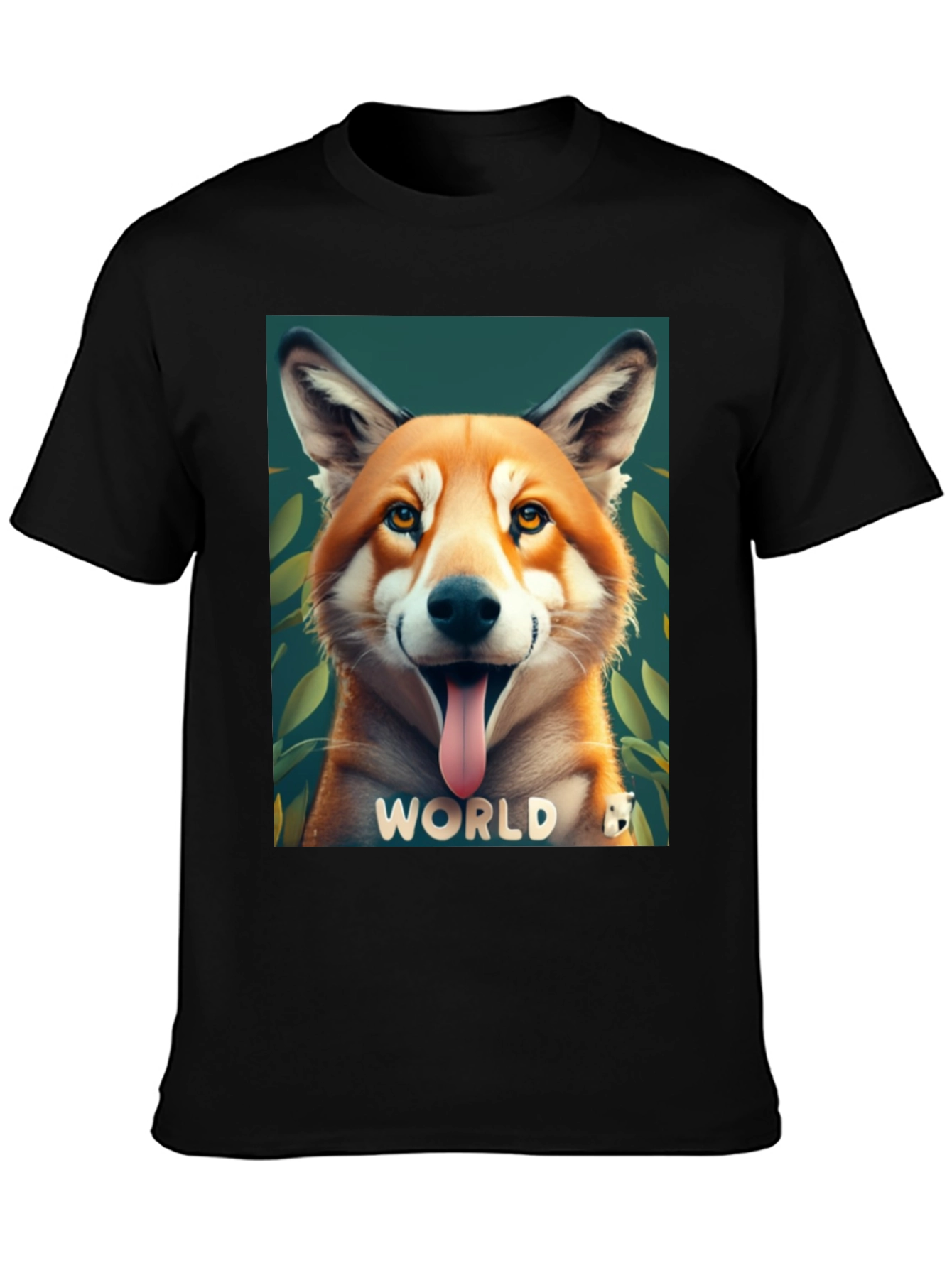 Dog World Graphic Tee - Black Cotton Blend