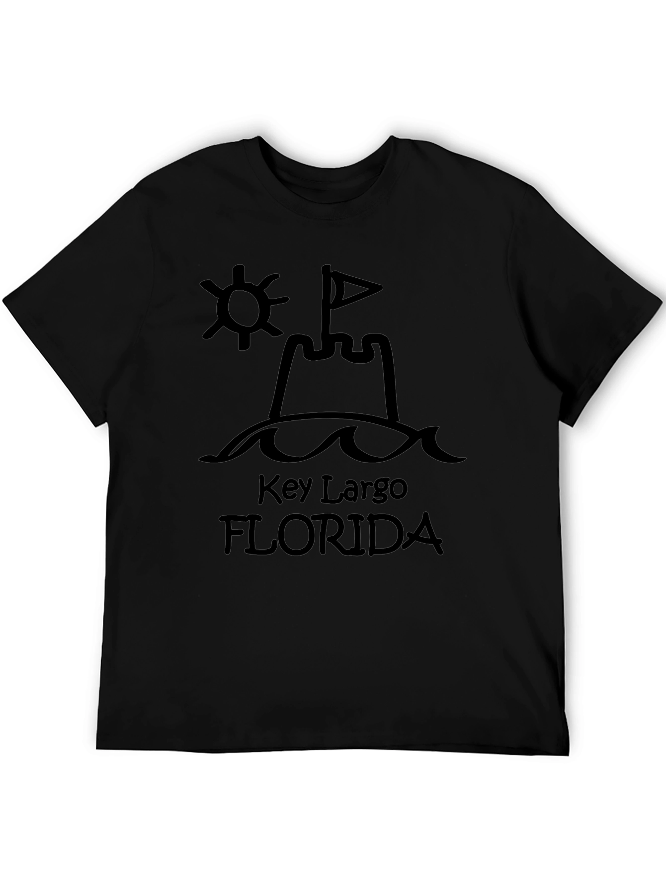 Key Largo Florida Sandcastle Black T-Shirt