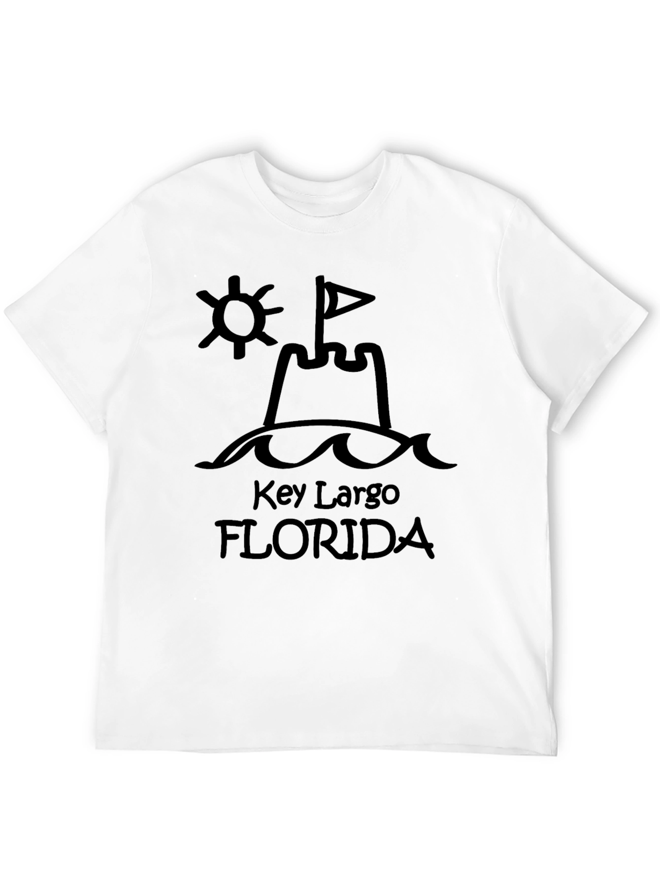 Key Largo Florida Sandcastle Black T-Shirt