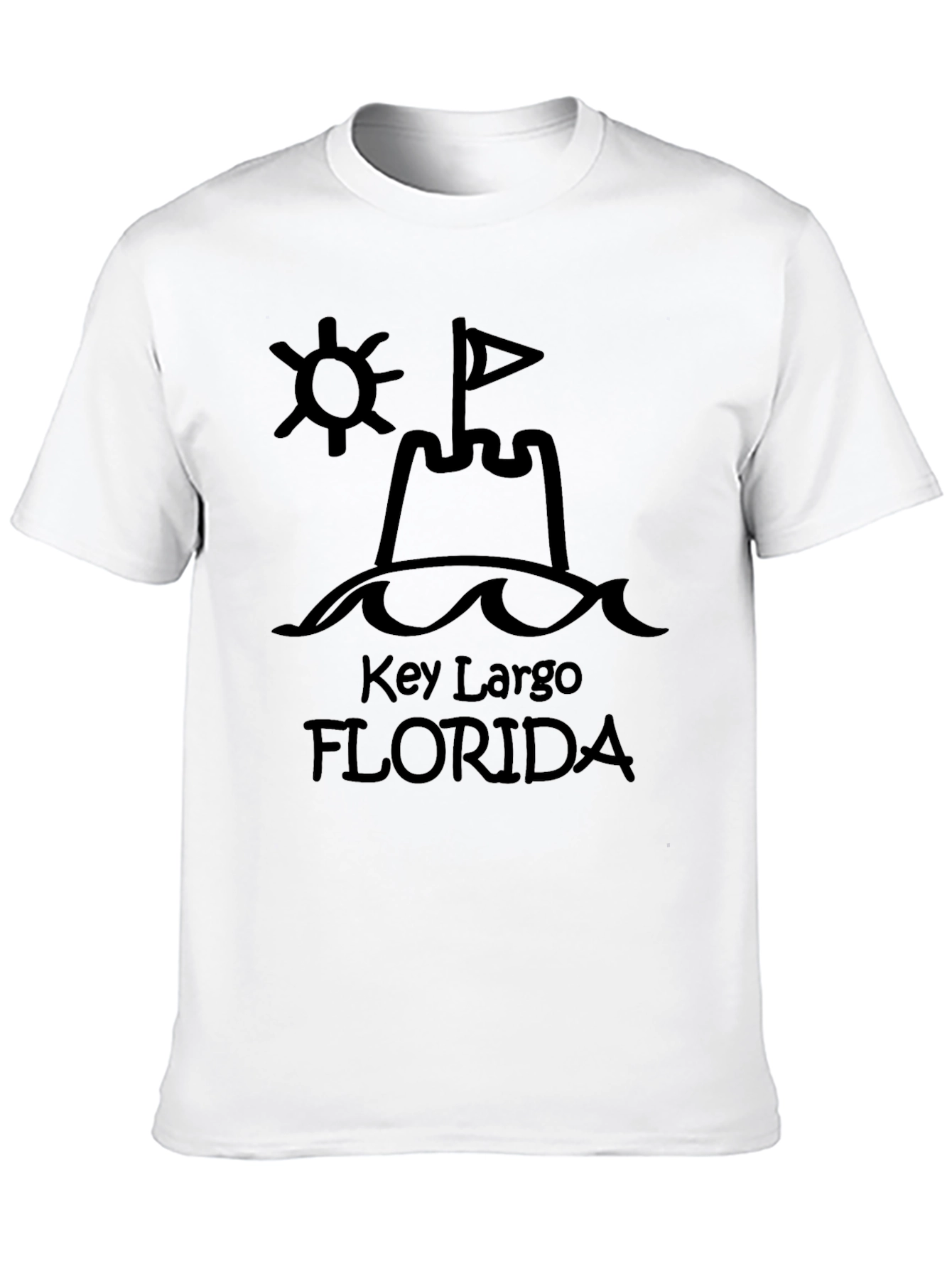 Key Largo Florida Sandcastle Black T-Shirt