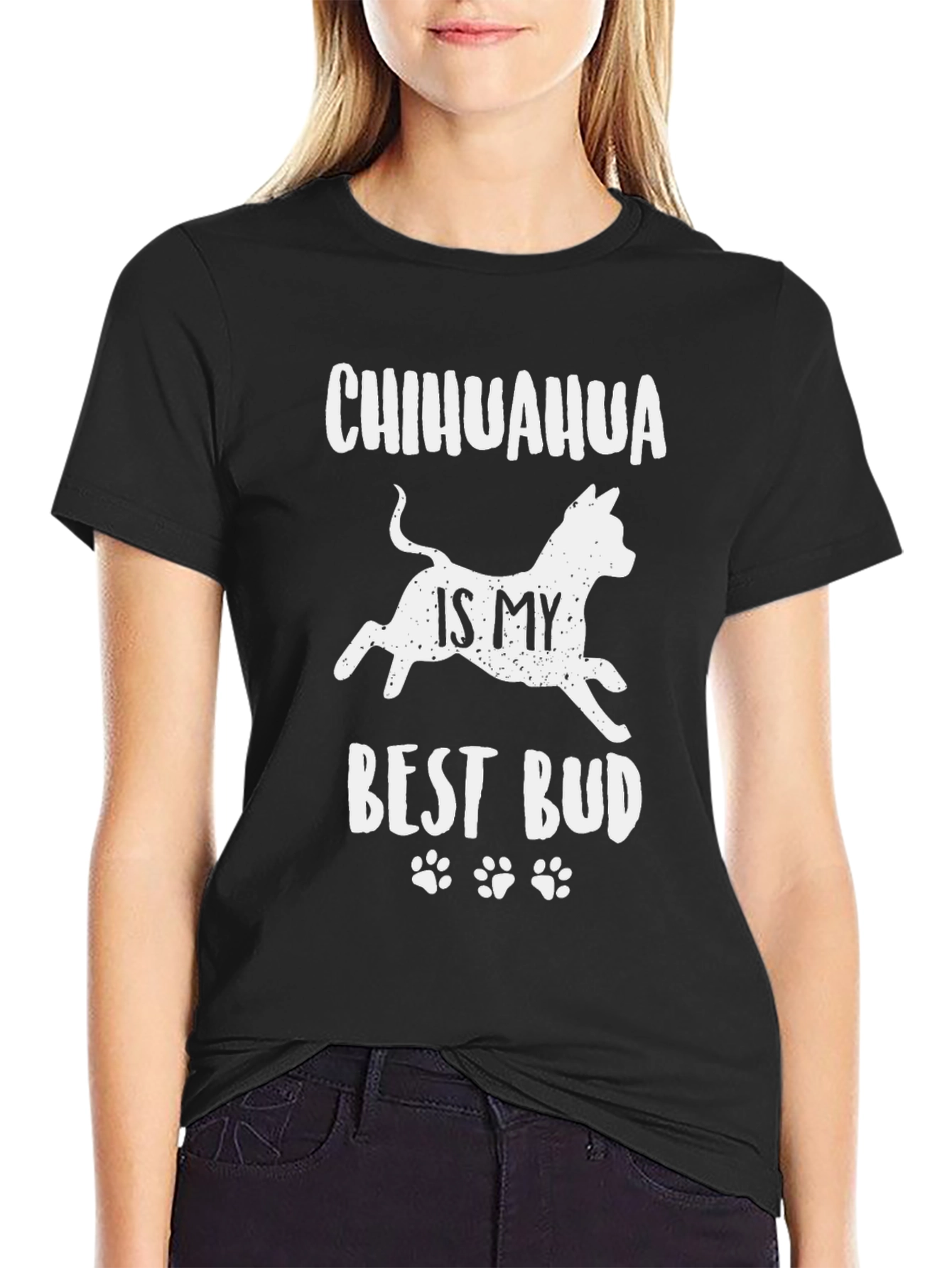 Chihuahua Best Bud Black Graphic Tee