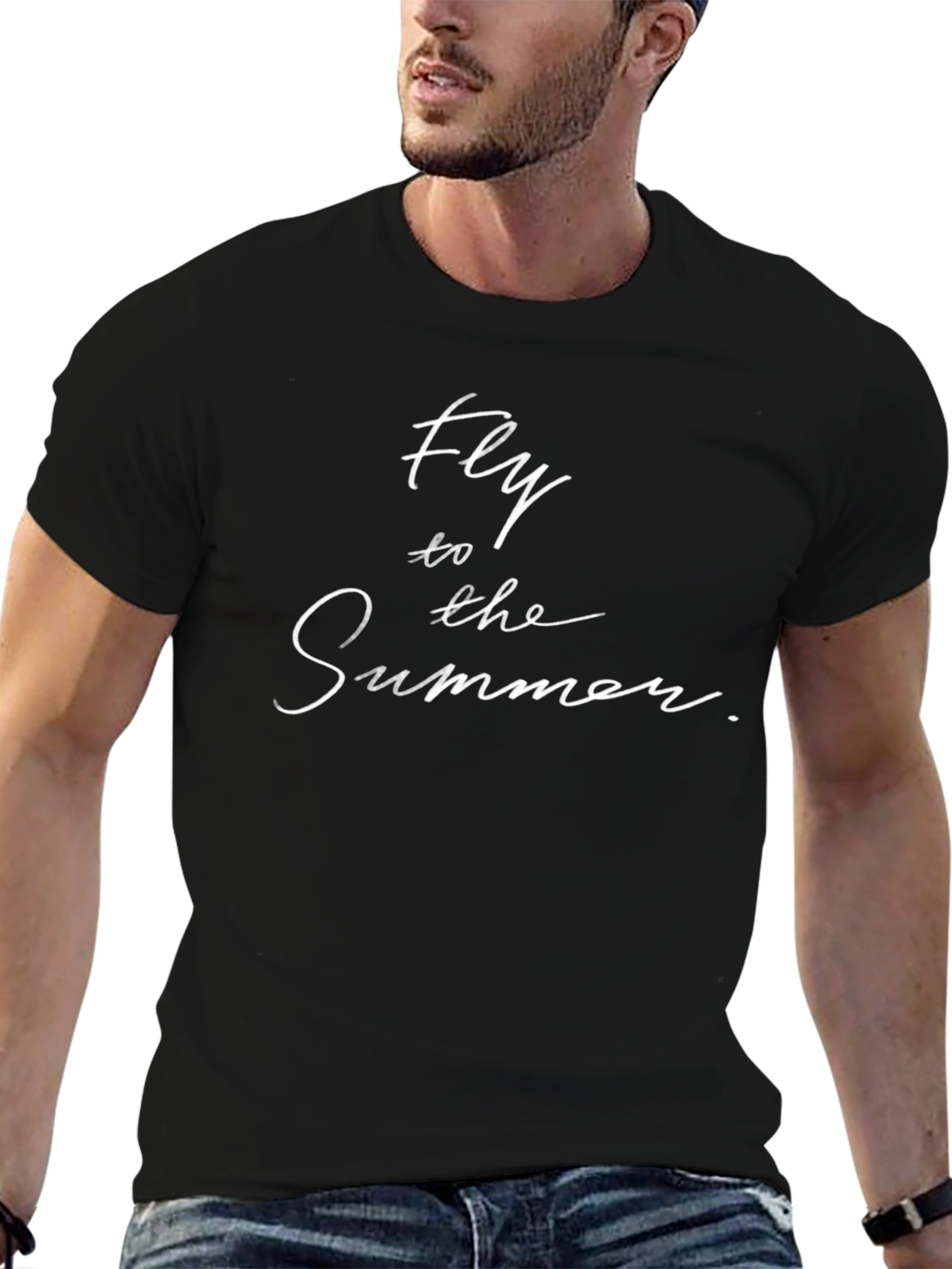 Fly to the Summer Graphic Black T-Shirt