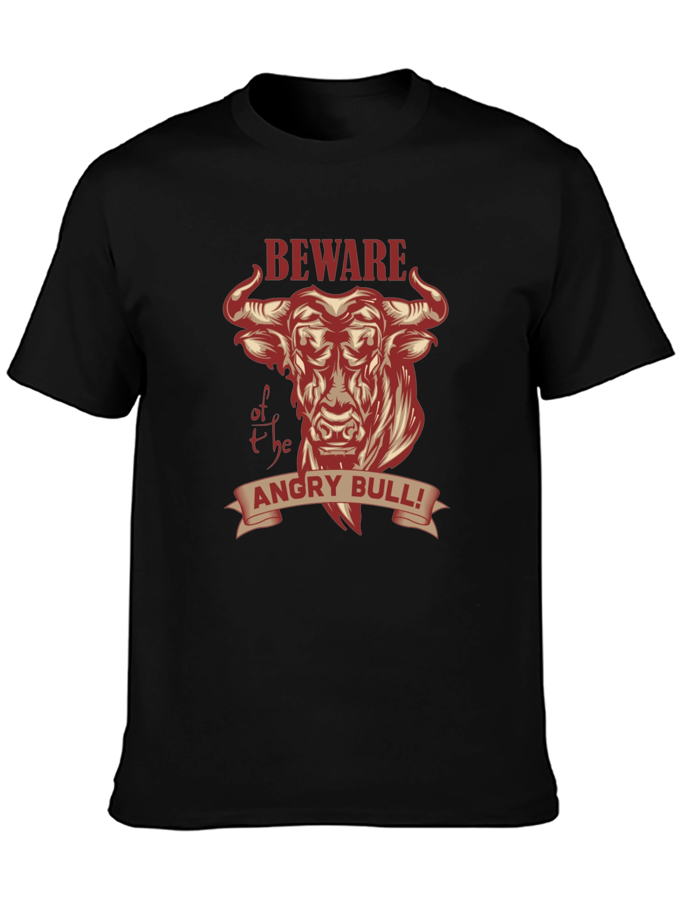 Beware of the Angry Bull Graphic T-Shirt