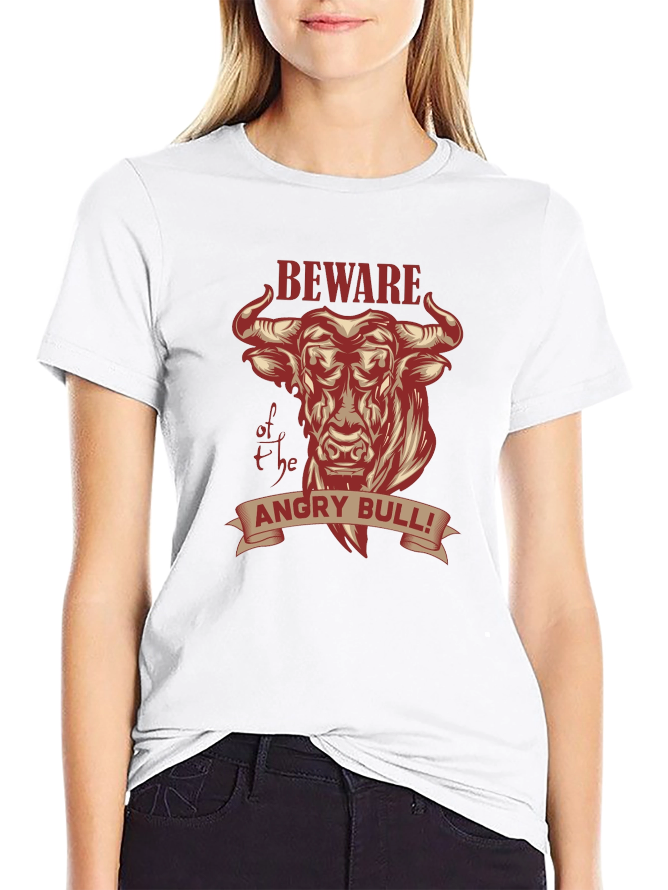 Beware of the Angry Bull Graphic T-Shirt