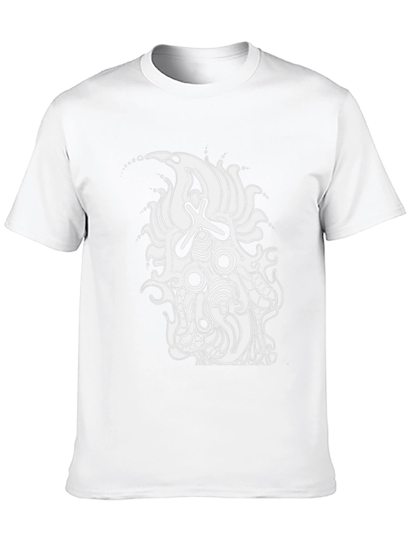Abstract Graphic Tee - Black Cotton Shirt