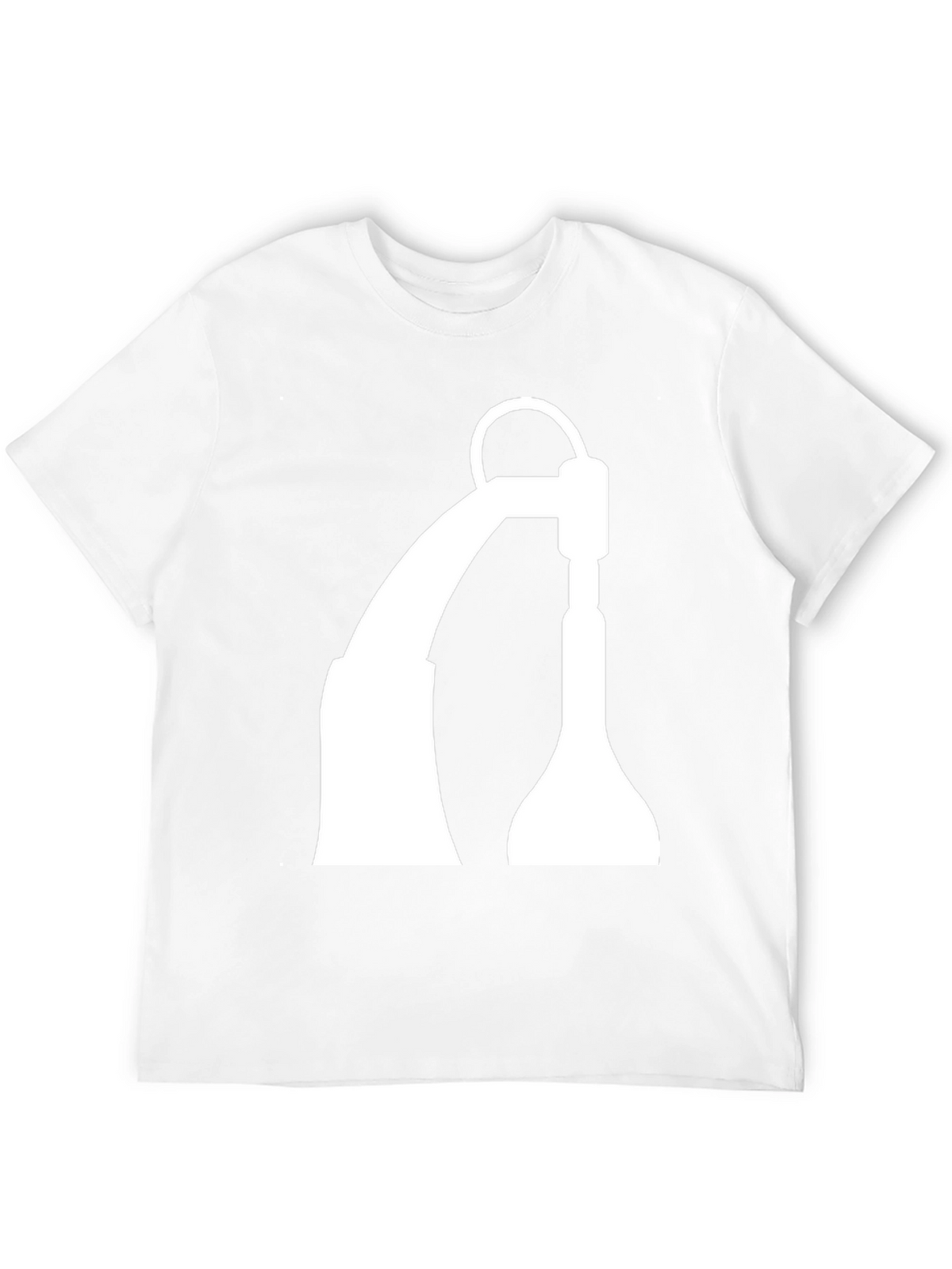 Black T-Shirt with White Industrial Crane Design