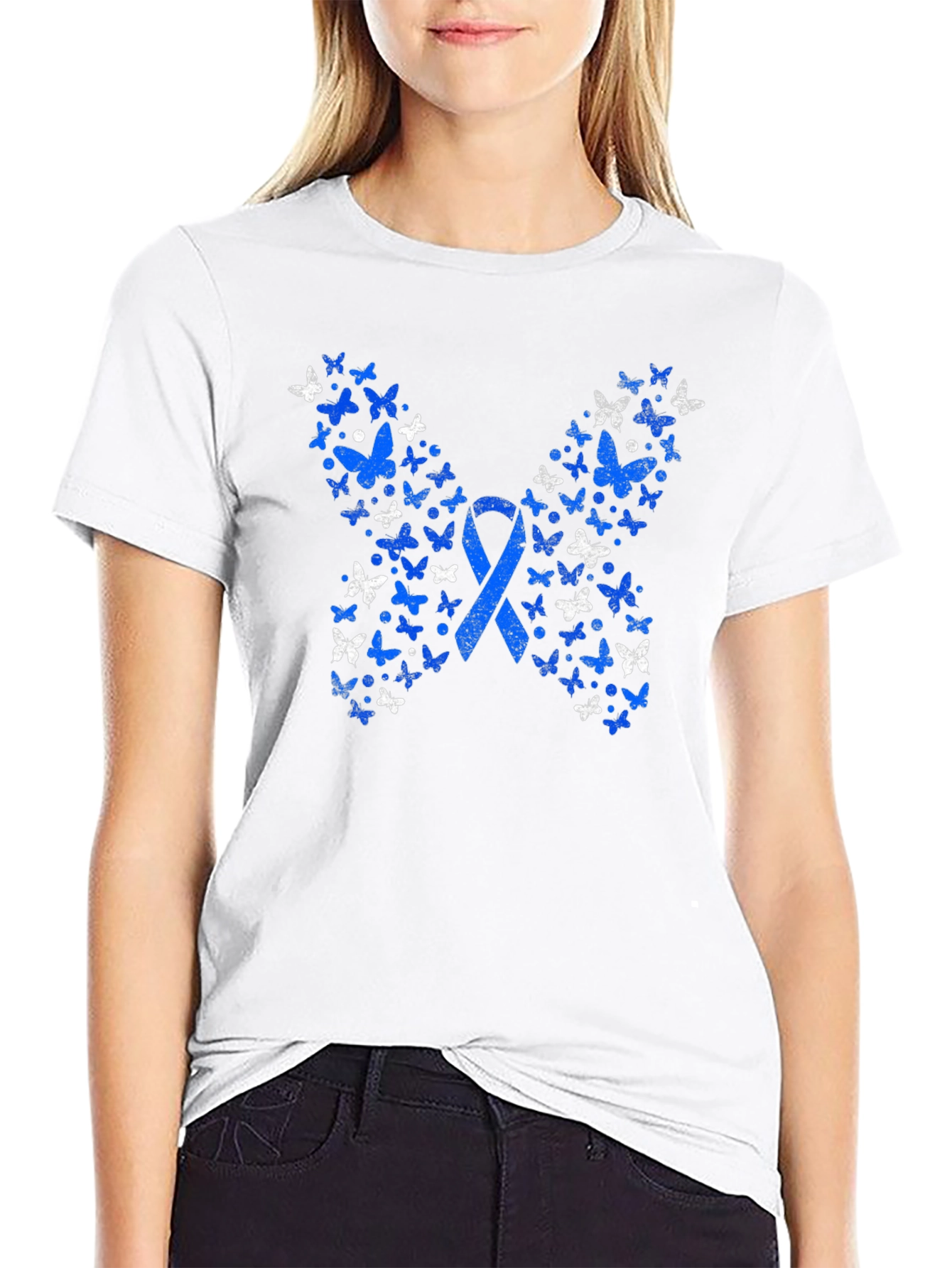 Butterfly Ribbon Graphic Tee - Awareness Shirt